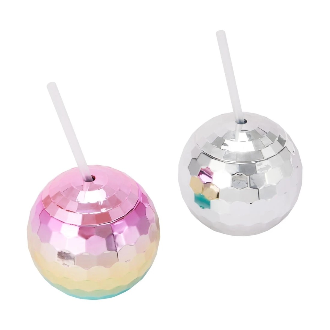 2 Novelty Disco Ball Cup with Straw - Assorted, 2 of 8