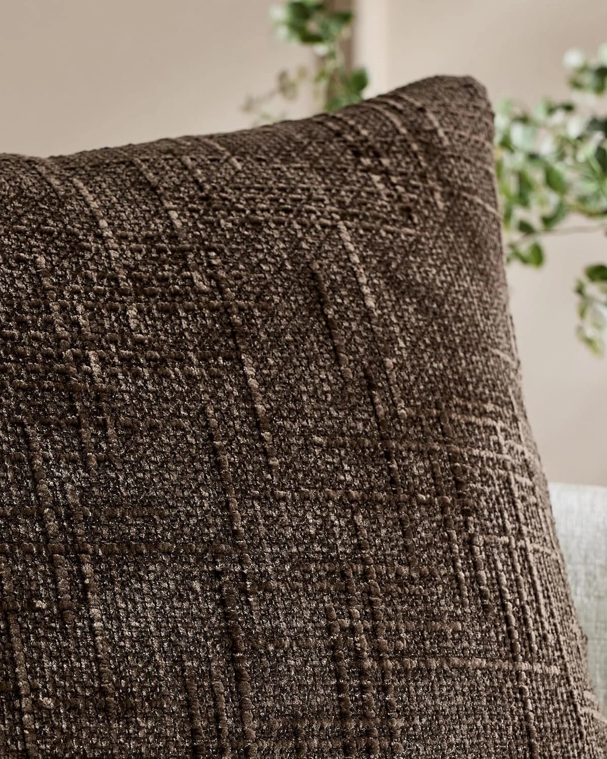 3 Gioia Casa 2-Pack Chenille-Textured Cushion Covers 30cm x 50cm - Brown, 3 of 3