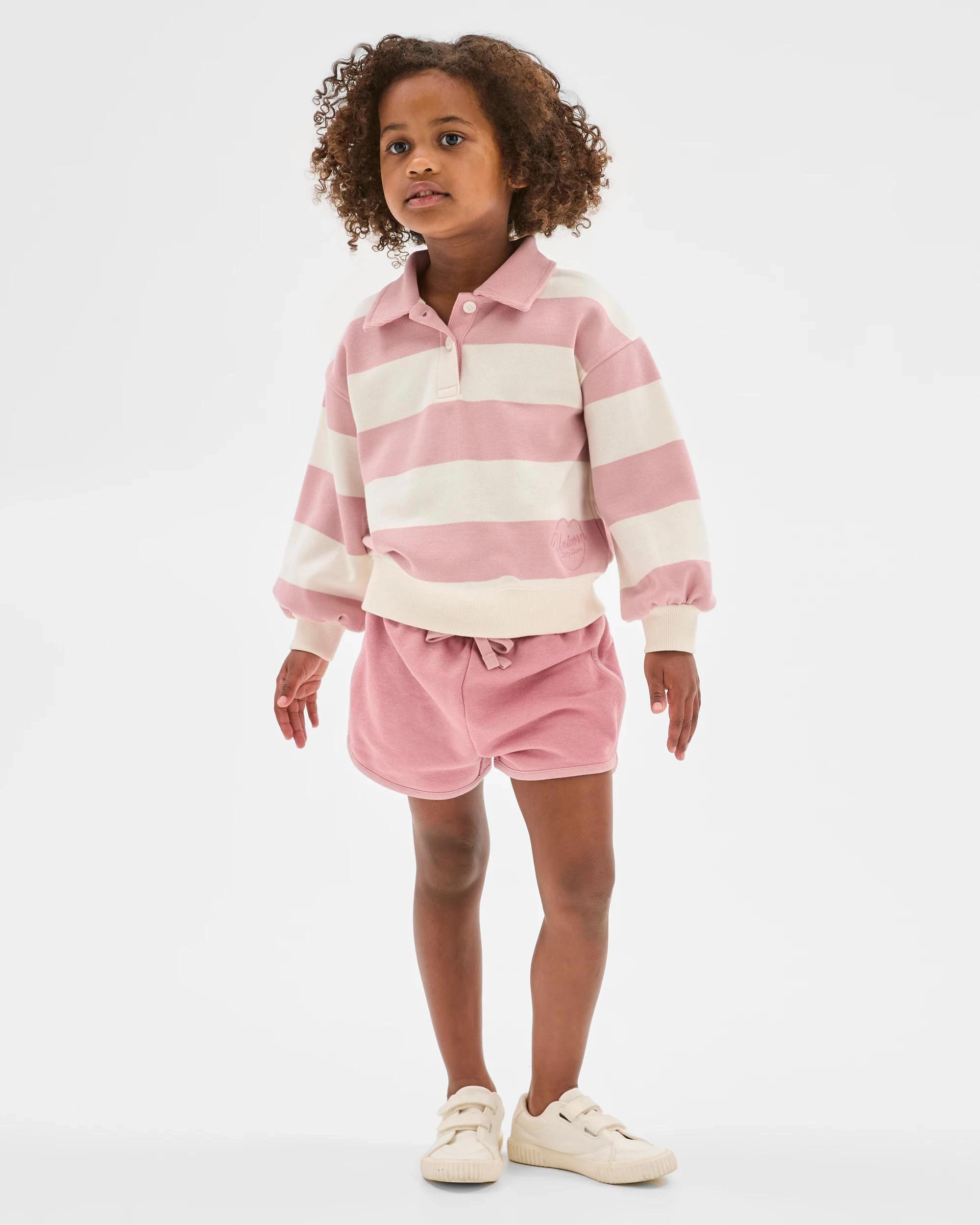 1 Target Australian Cotton Blend Fleece Top and Short 2 Piece Set PINK STRIPE, 1 of 9