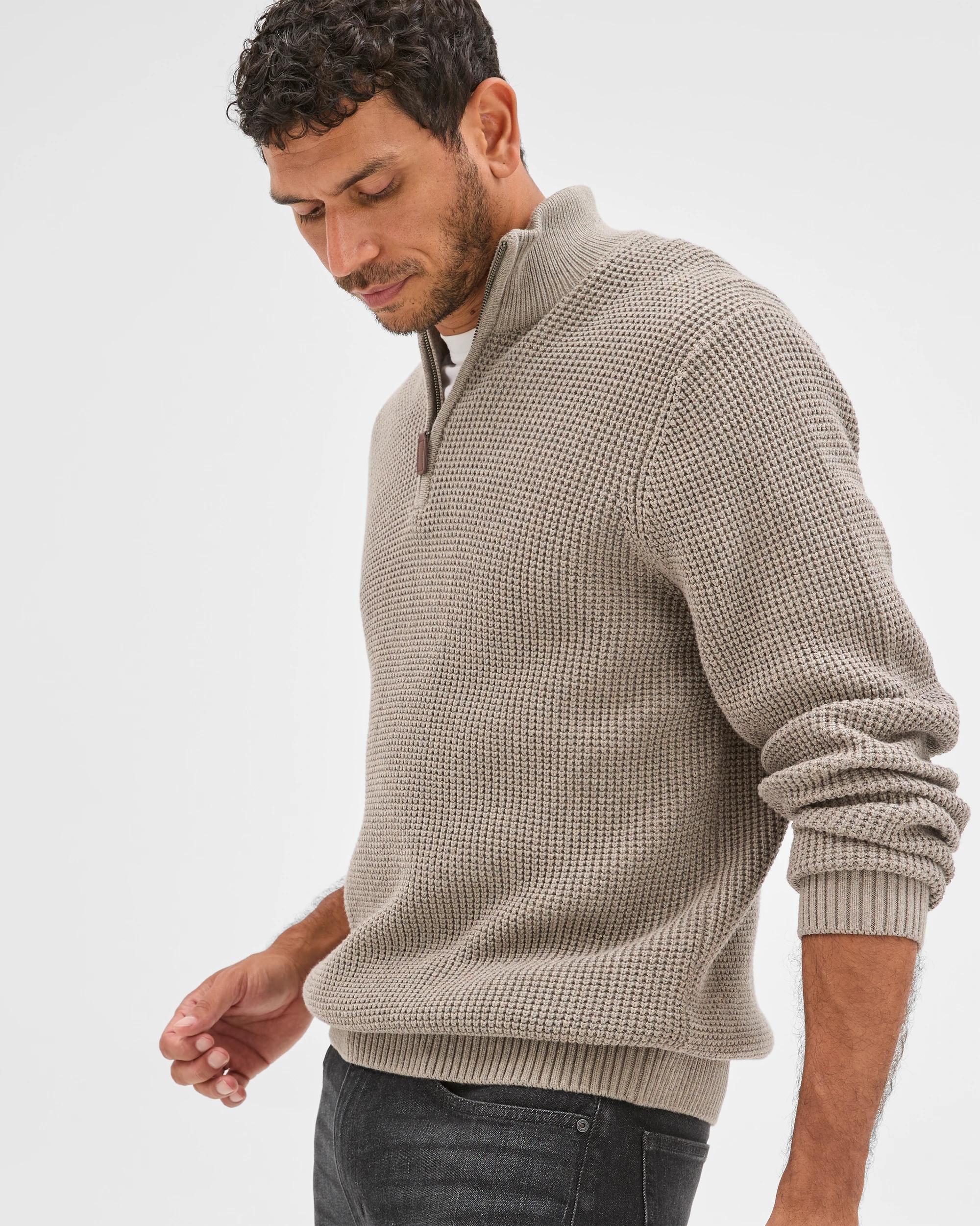 2 Target Man Australian Cotton 1/2 Zip Knit Jumper ROCK, 2 of 7