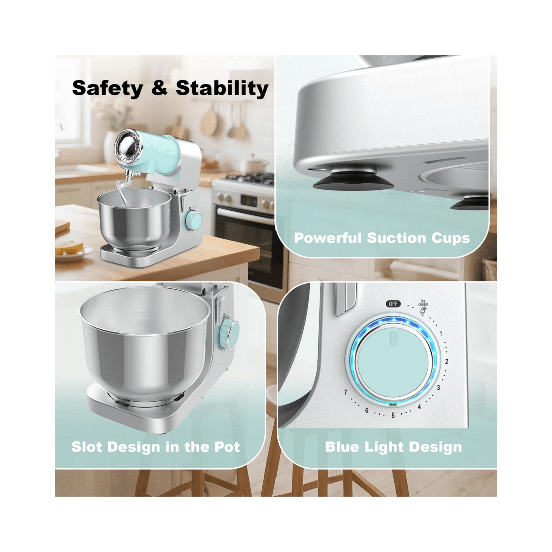6 Advwin Stand Mixer With Ice Cream Maker, 6 of 8