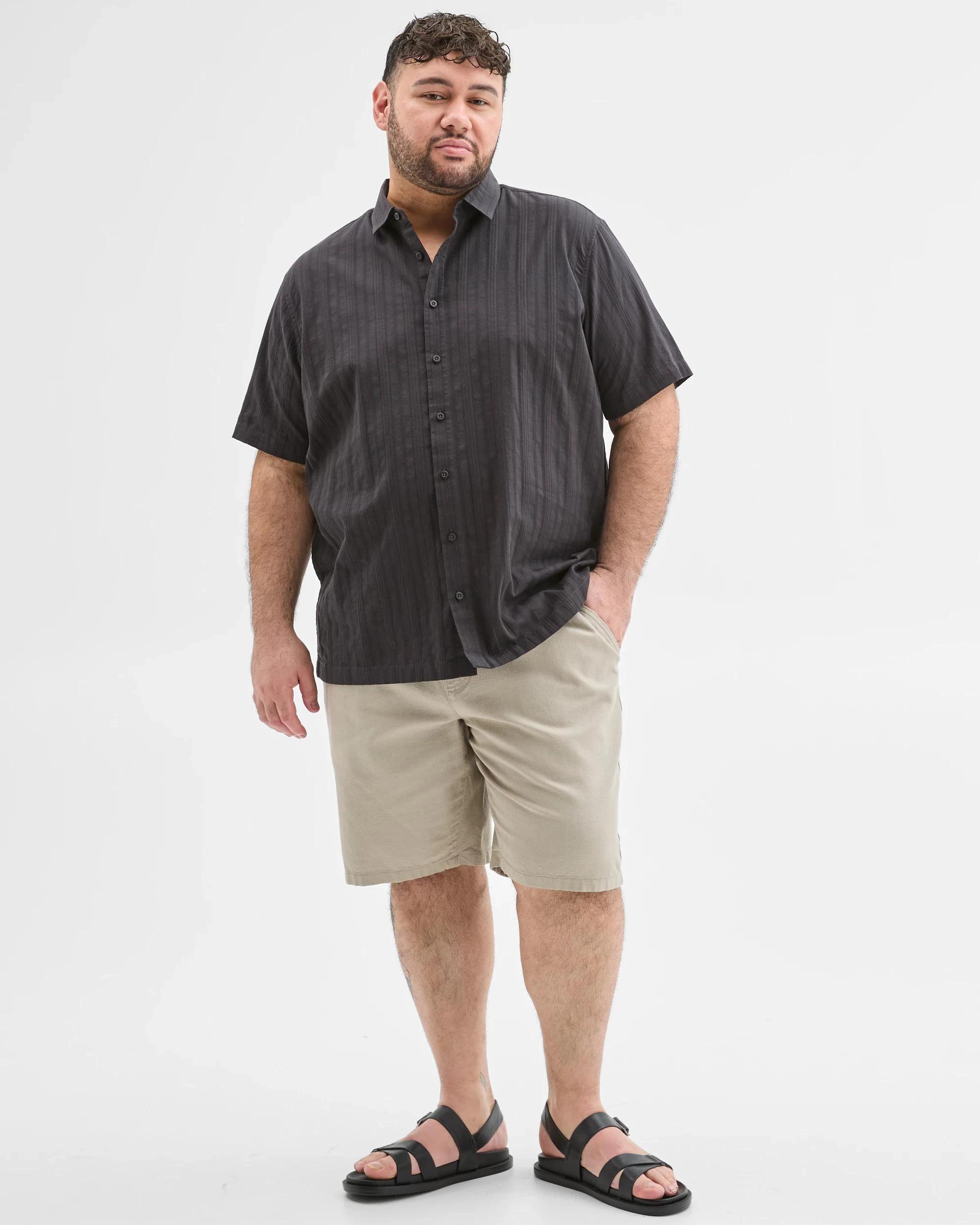 2 Target Man Plus Plus Size Australian Cotton Textured Shirt BLACK, 2 of 6