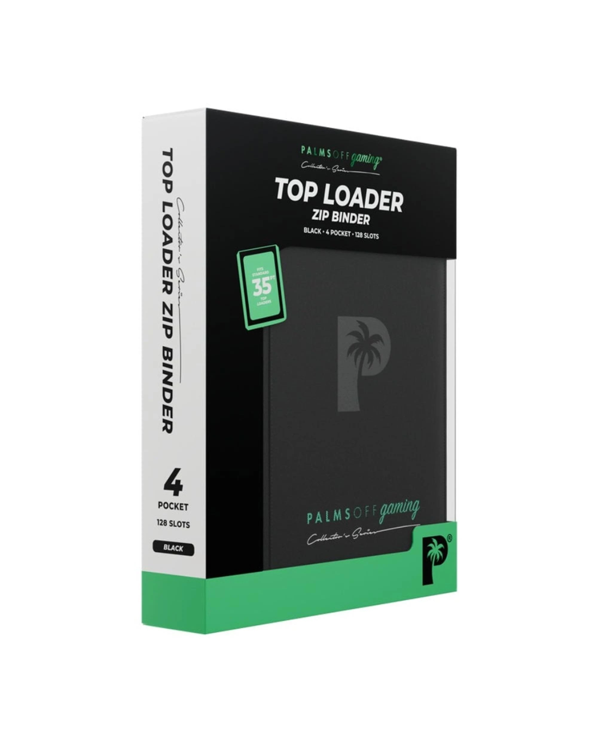 1 Palms Off Gaming Collector's Series 4 Pocket Zip Top Loader Binder Black - Black, 1 of 8