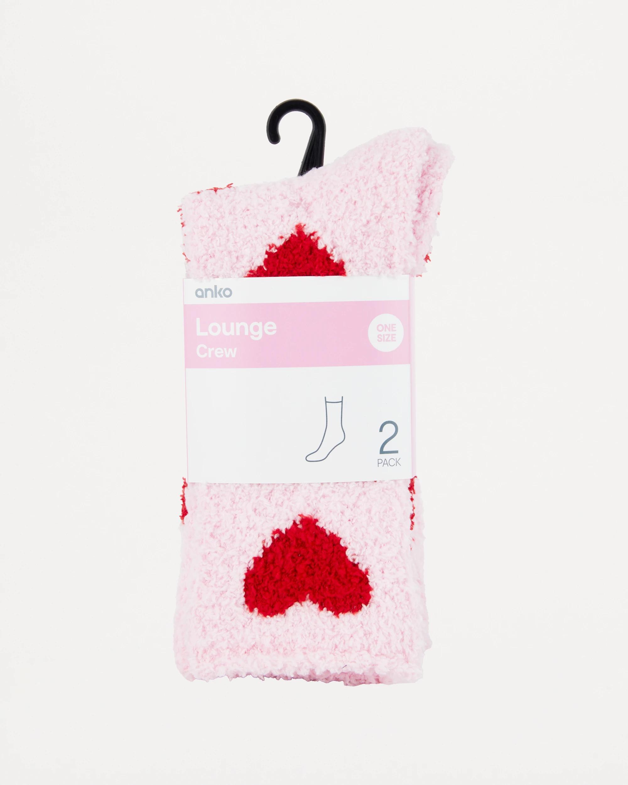 3 2 Pack Plush Home Socks Hearts, 3 of 3