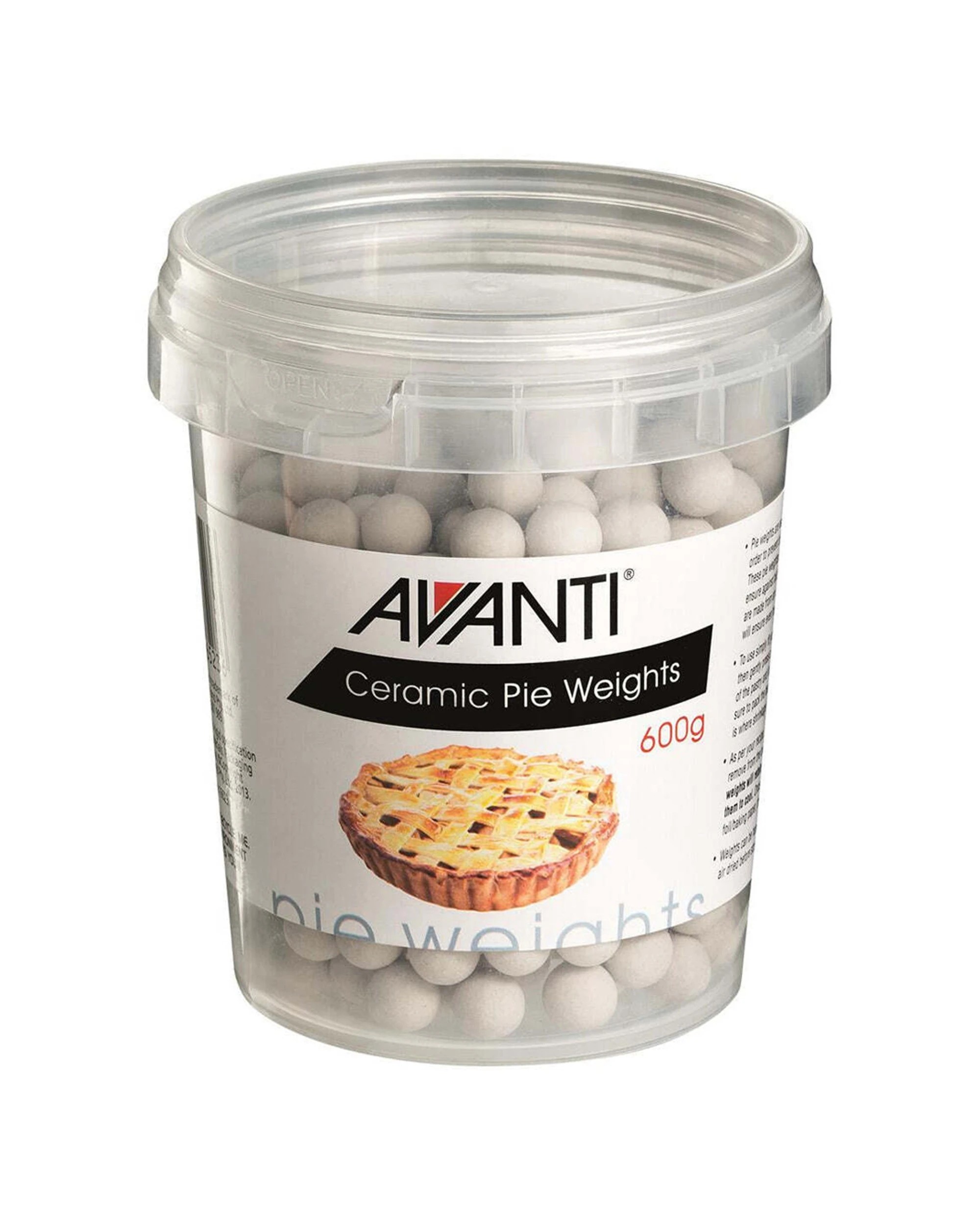 3 Avanti 600g Reusable Ceramic Pie Weights For Blind Baking Includes Plastic Tub - White, 3 of 3