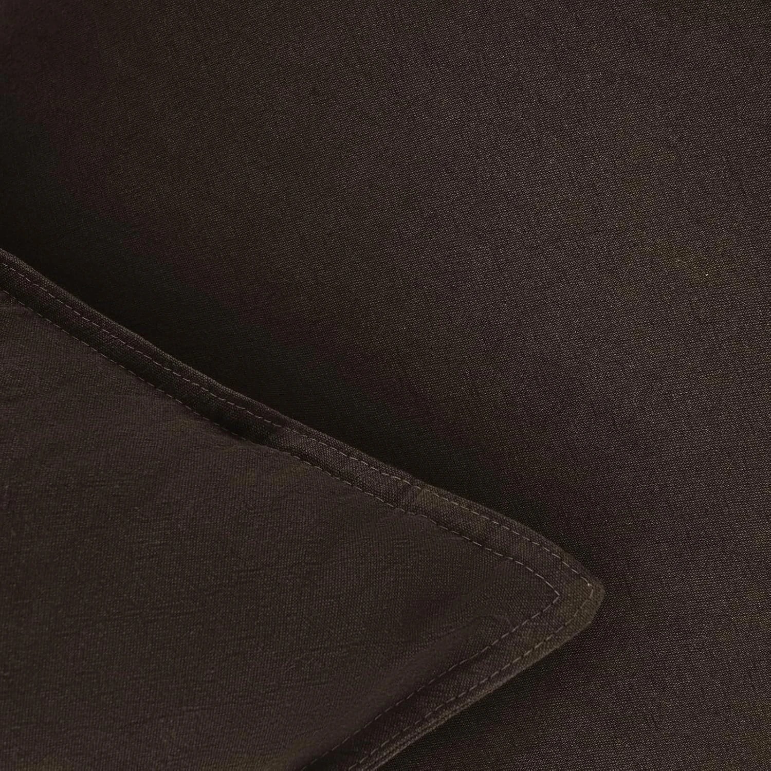 3 Gioia Casa 2-Pack Linen-Cotton Blend Cushion Covers 45x45cm - Dark Brown, 3 of 4