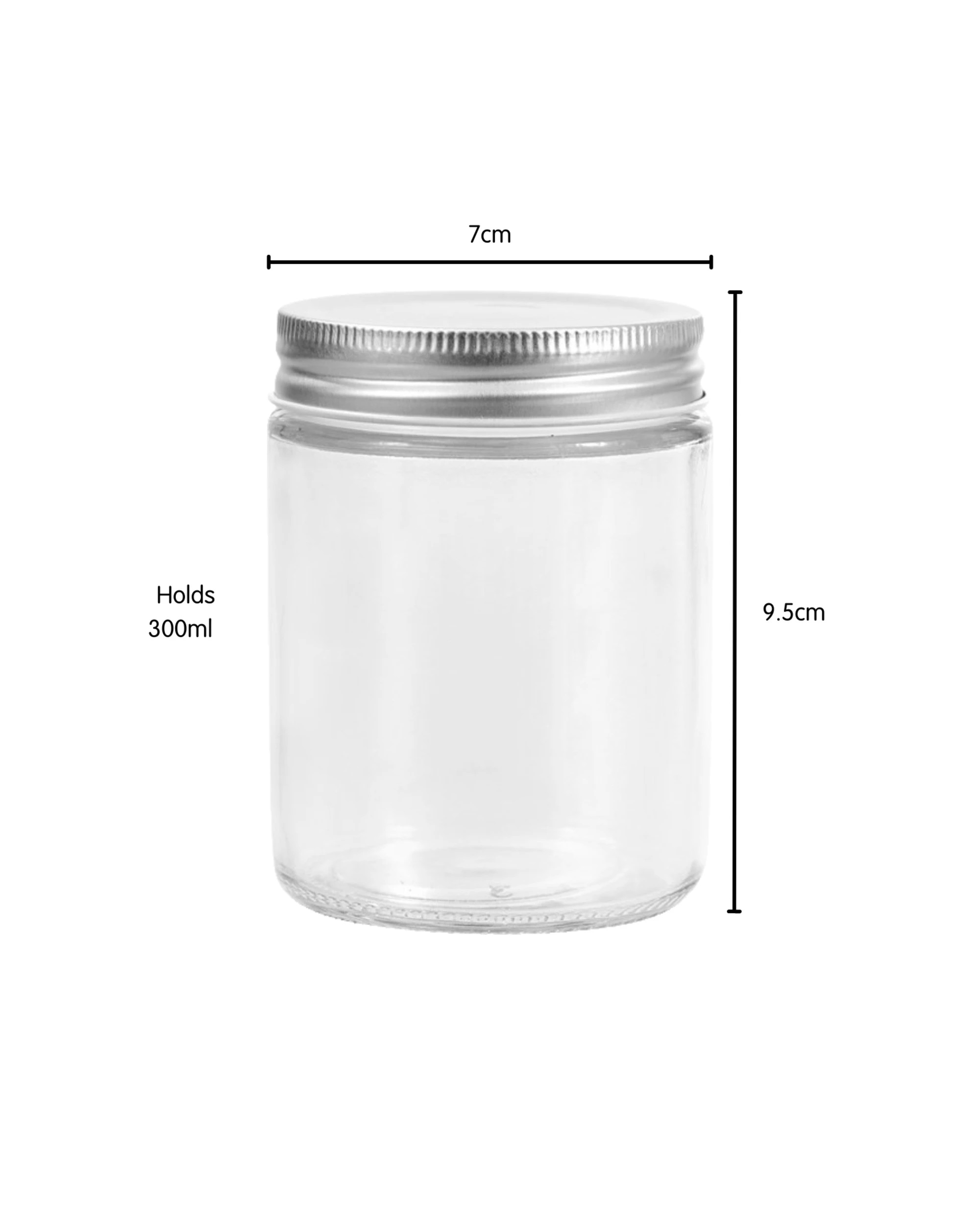 2 Lemon & Lime Capri Round Screw Top Air Tight Glass Preserving Jars 300ml Pack of 6 - Clear, Silver, 2 of 3