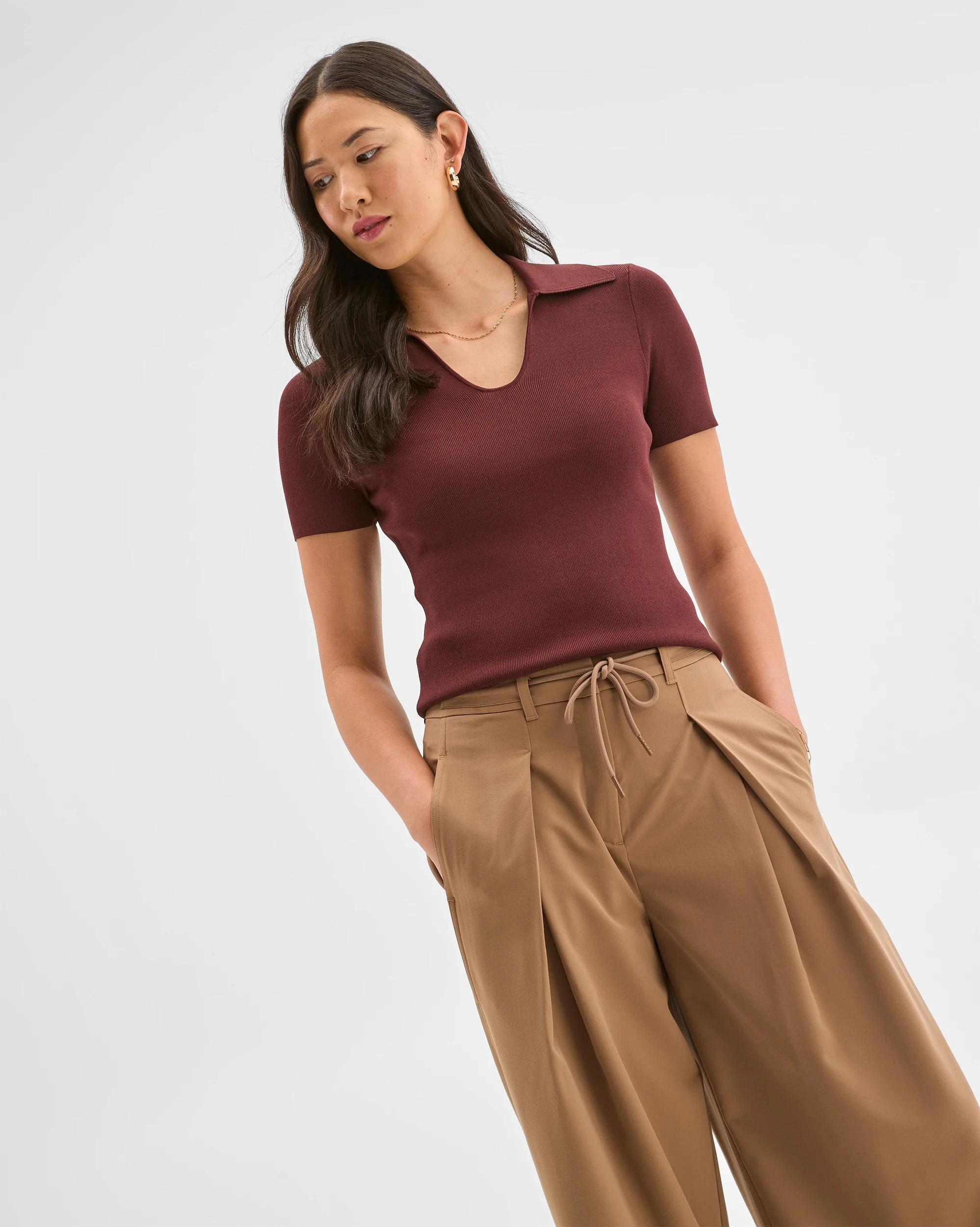 2 Preview Short Sleeve Ultimate Polo Top RUM RAISIN, 2 of 8