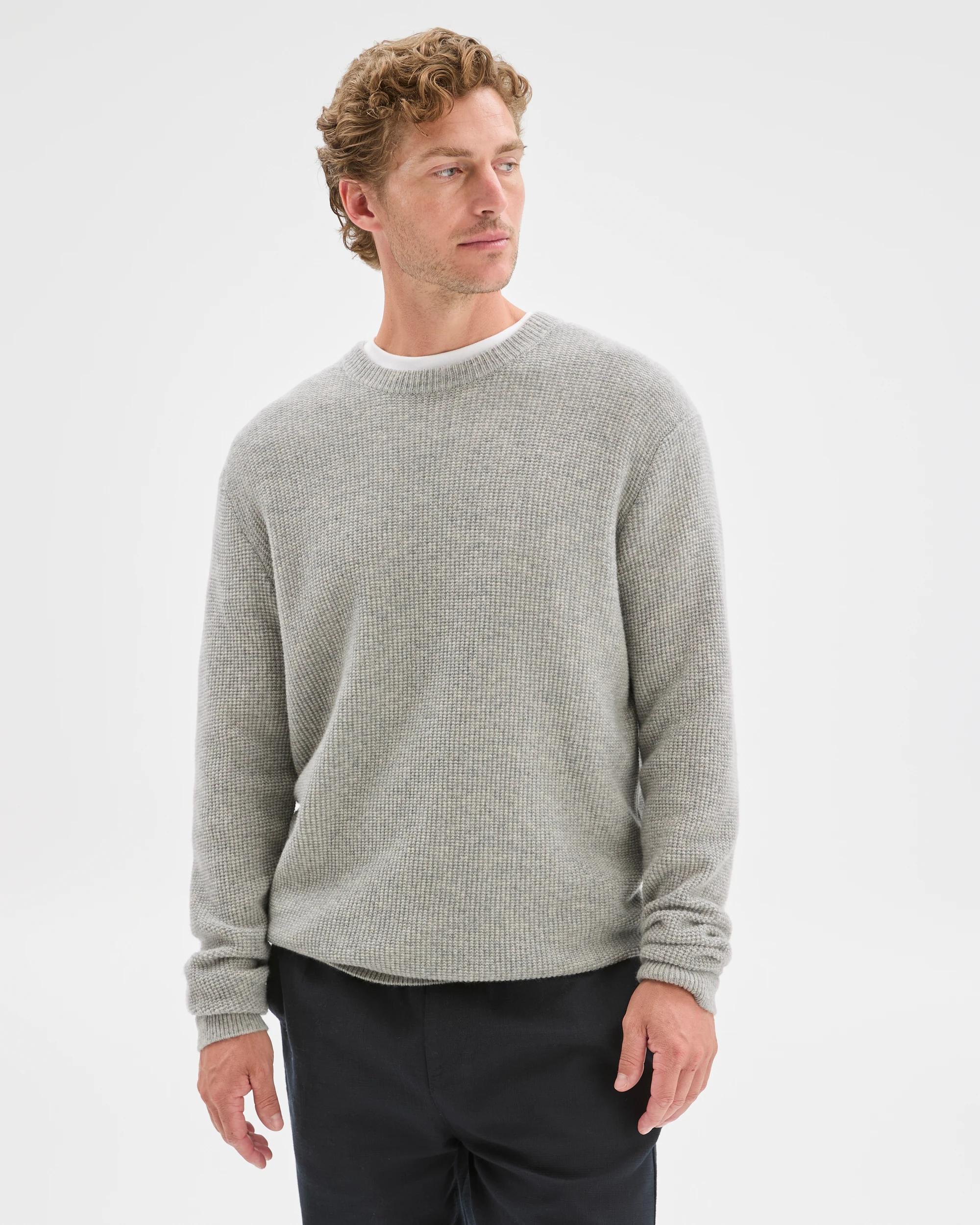 5 Target Man Lambswool Long Sleeve Crew Neck Knit Jumper GREY MARLE, 5 of 7