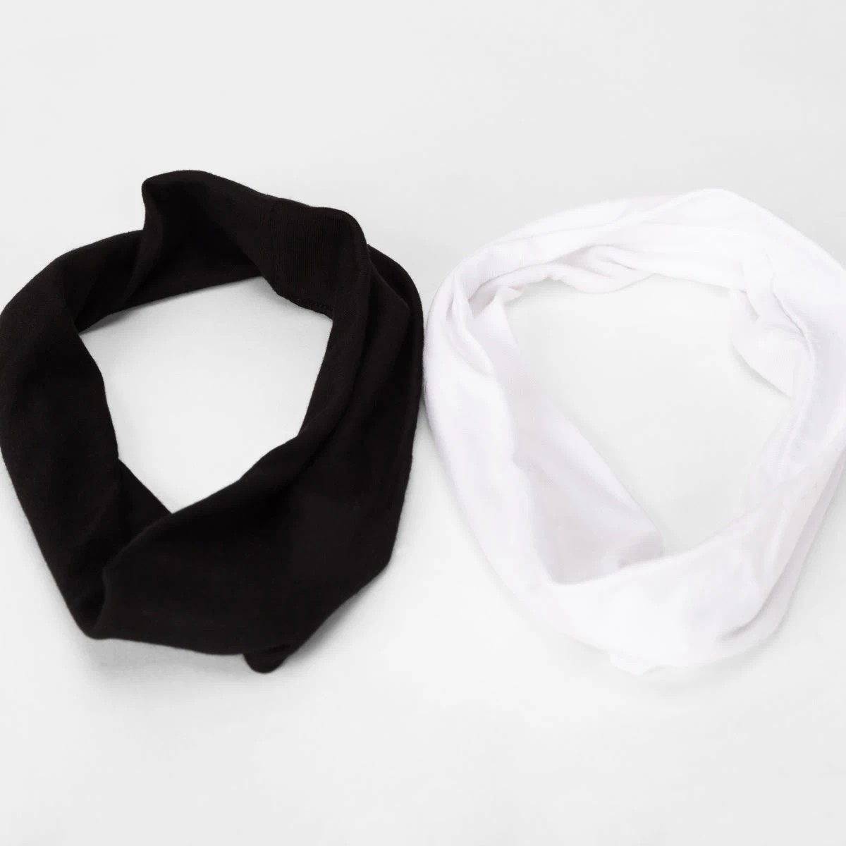 4 2 Pack Stretch Wide Headband - Black and White, 4 of 5