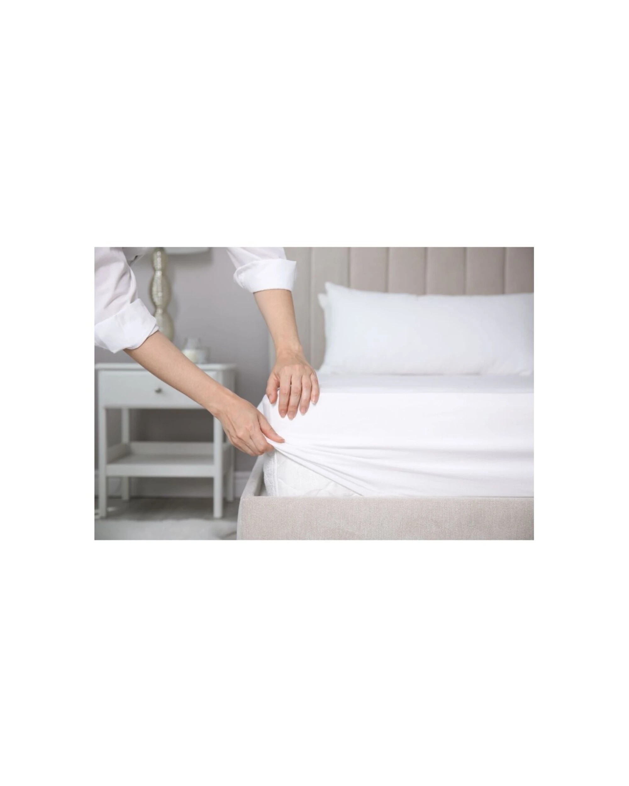 3 Grosvenor House Dyed Bamboo Cotton Standard Pillowcase 2x 2pc - White, 3 of 3