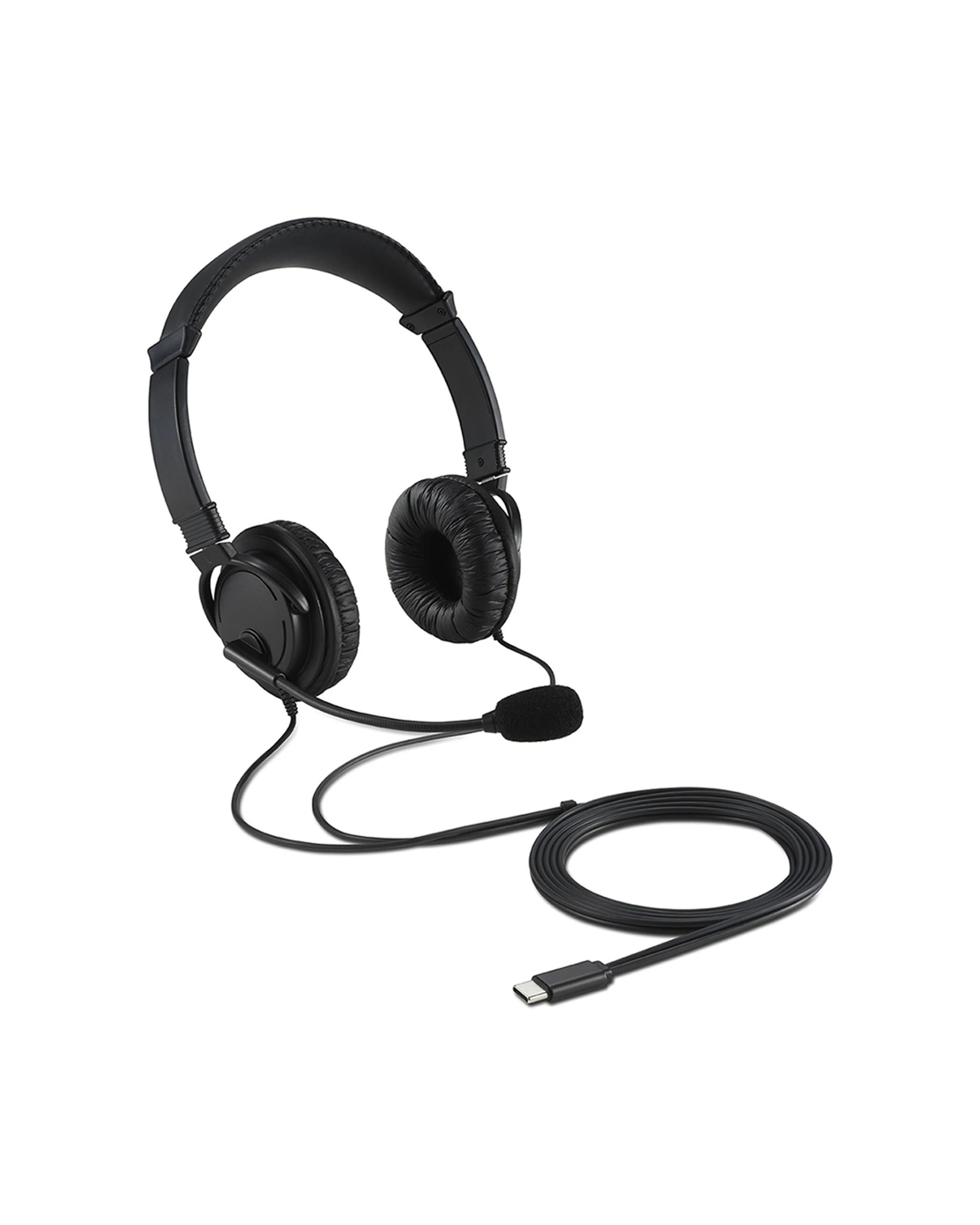 1 KENSINGTON USB-C Headphones USB-C Headset Microphone Headset Safe Listening - Black, 1 of 9