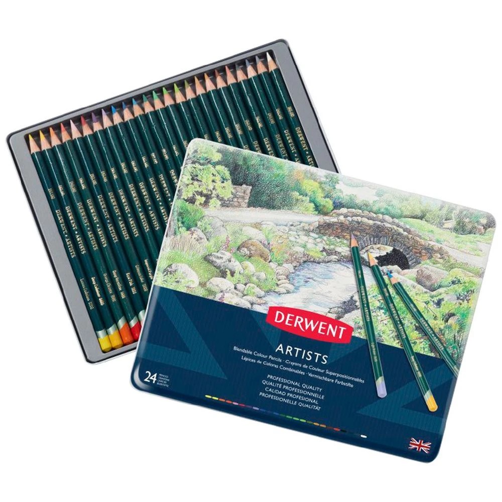 1 Derwent Artist Pencils Tin of 24, 1 of 3