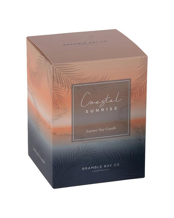 Bramble Bay Ocean Coastal Sunrise Scented Soy Candle Home Fragrance With Decorations 300g - Clear