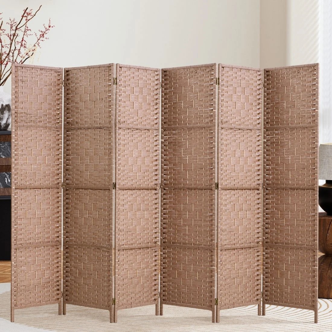 3 Artiss 6 Panel Room Divider Screen 245x170cm Woven - Natural, 3 of 7
