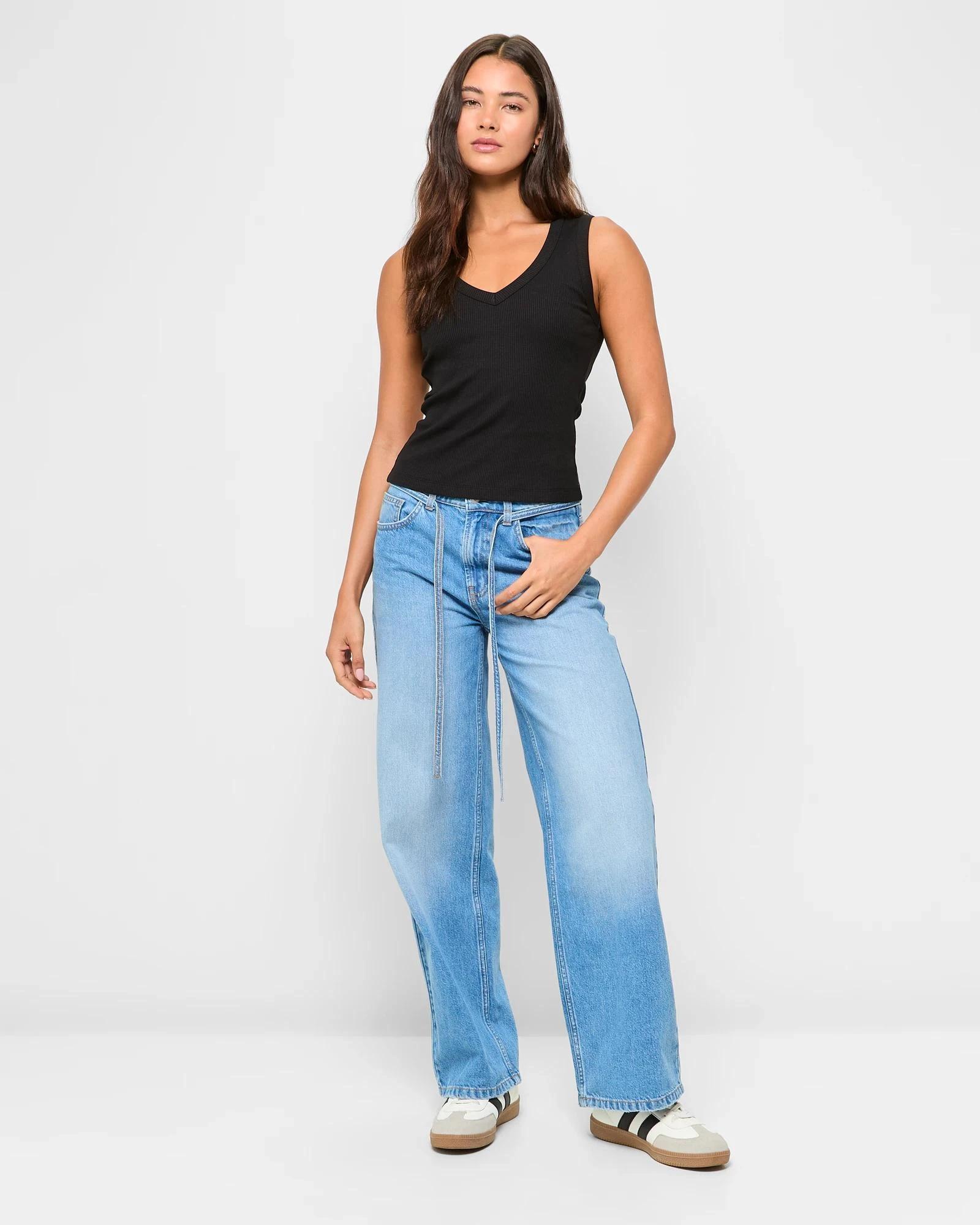 2 Australian Cotton V-Neck Tank Top - Lily Loves BLACK, 2 of 5