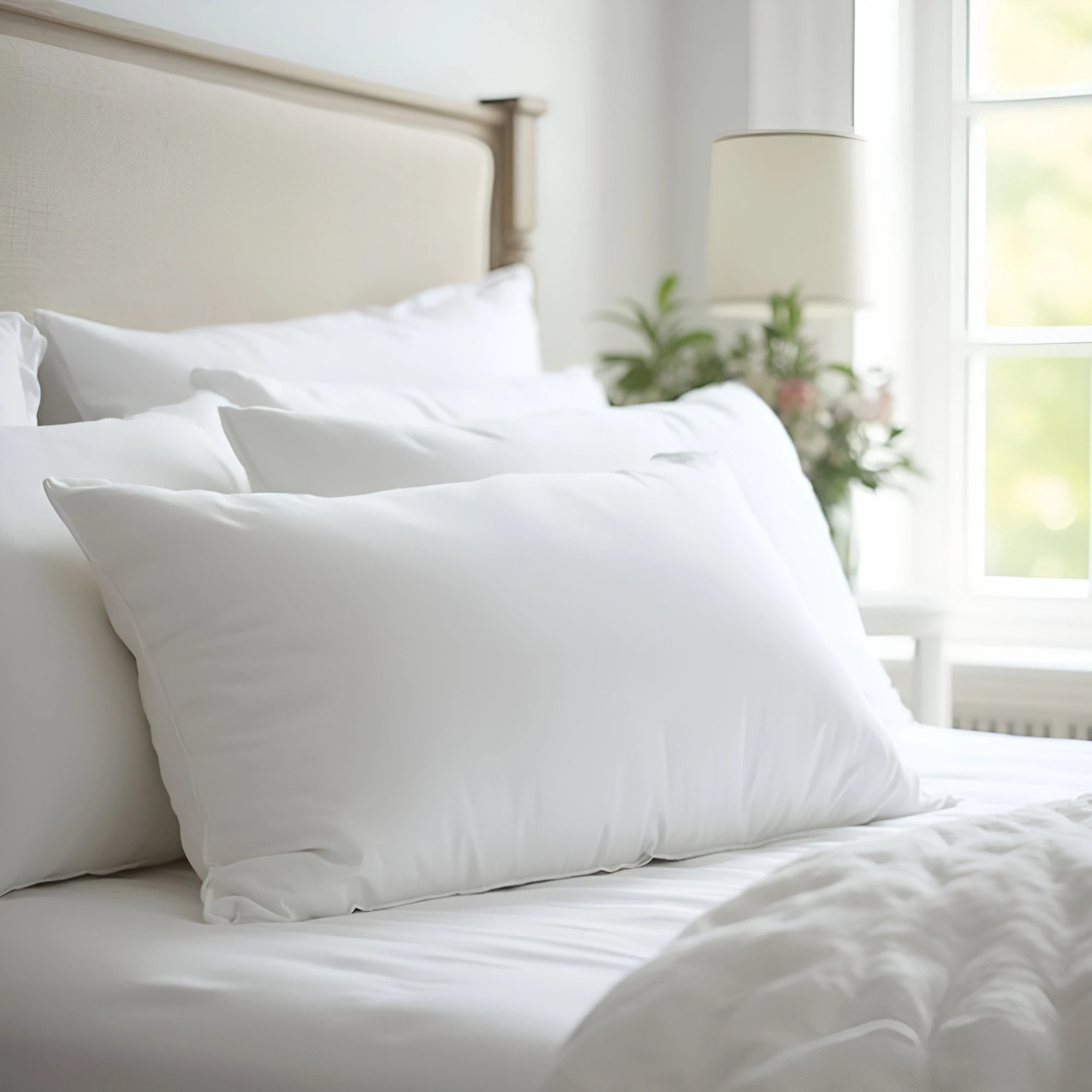 5 Royal Comfort Goose Down Feather Pillows 1000GSM 100% Cotton Cover - White, 5 of 7