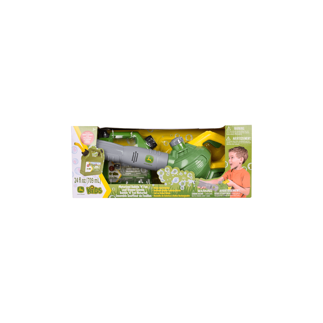 2 John Deere Bubble Leaf Blower With Bubble Refill Gas Can 700ml For Kids Aged 3 Plus - Green, 2 of 2
