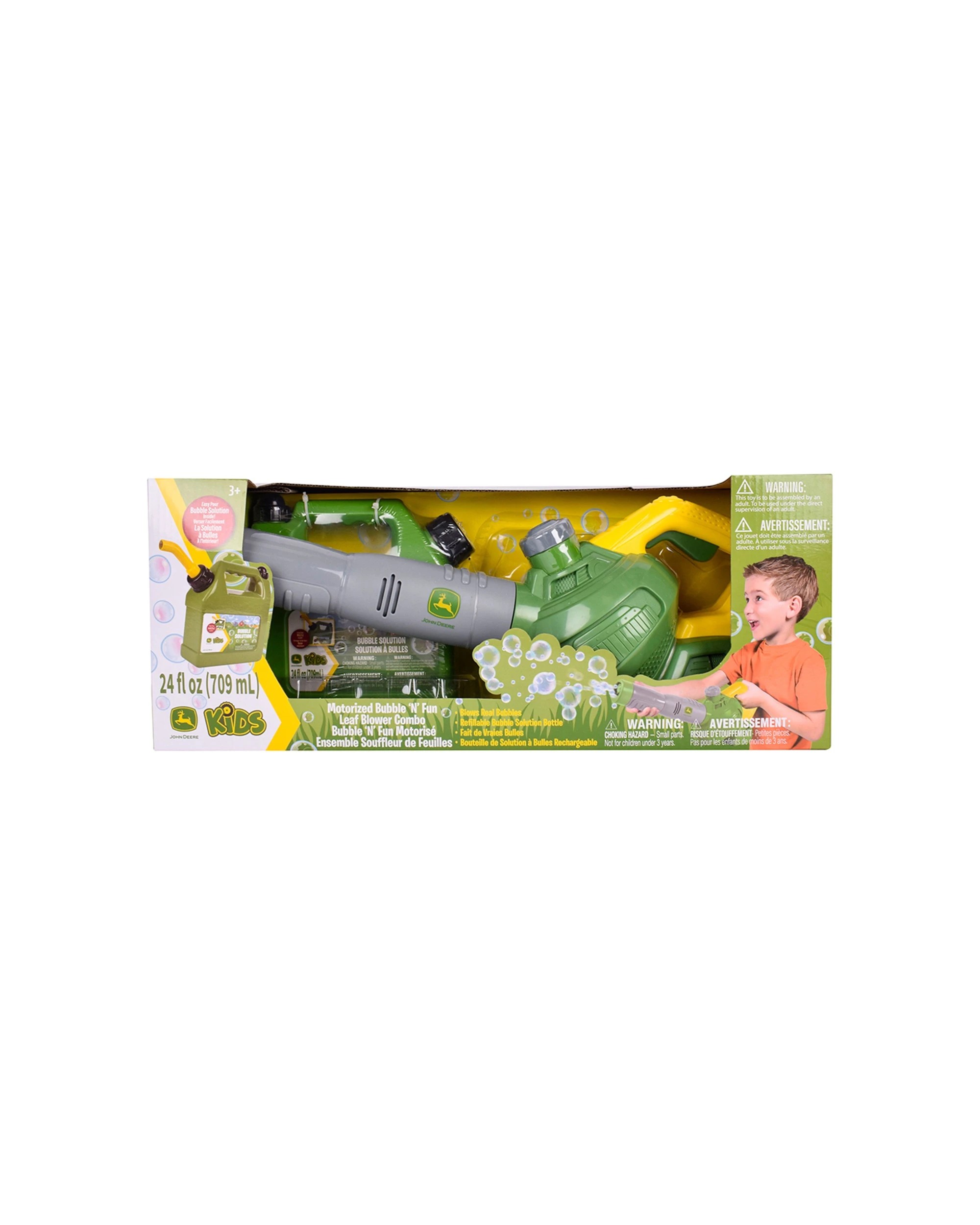 2 John Deere Bubble Leaf Blower With Bubble Refill Gas Can 700ml For Kids Aged 3 Plus - Green, 2 of 2