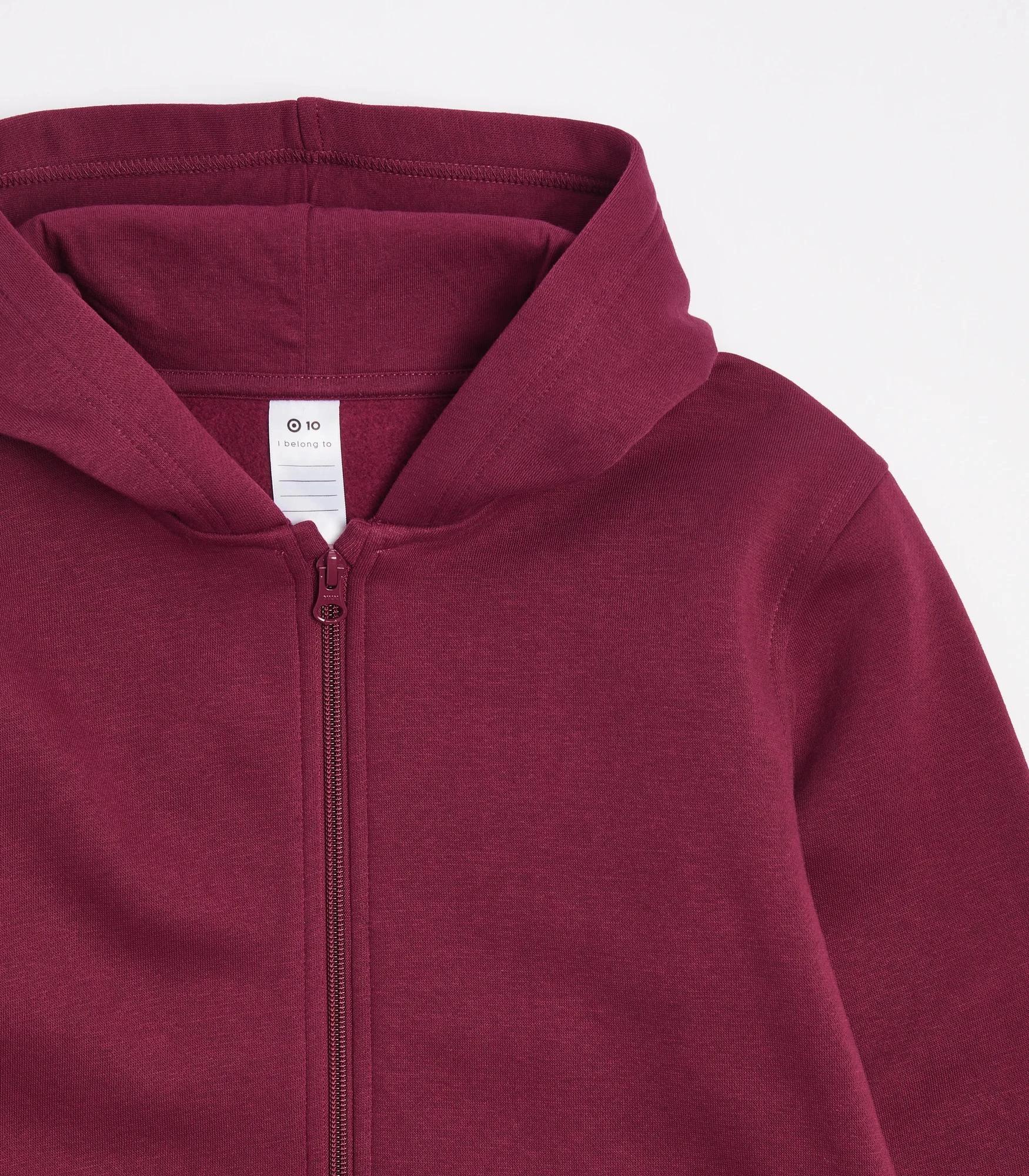 5 Target School Zip Thru Fleece Hoodie BURGUNDY, 5 of 7