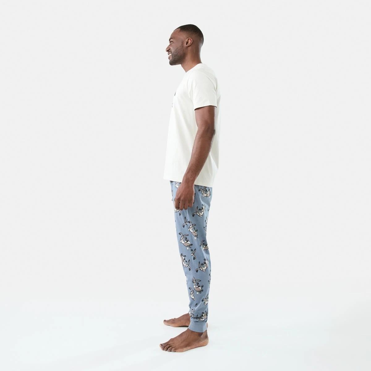 2 Short Sleeve Knit Print Jogger Pyjama Set Lazy Ass, 2 of 7