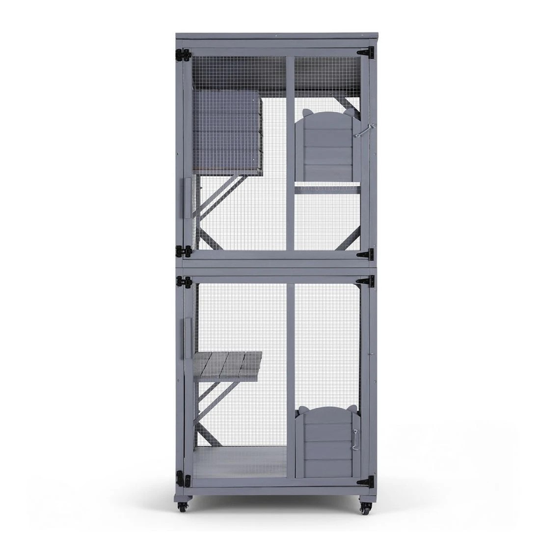 3 i.Pet Cat House Wooden 180cm Rabbit Hutch Pet Condo Small Dog Enclosure - Grey, 3 of 7