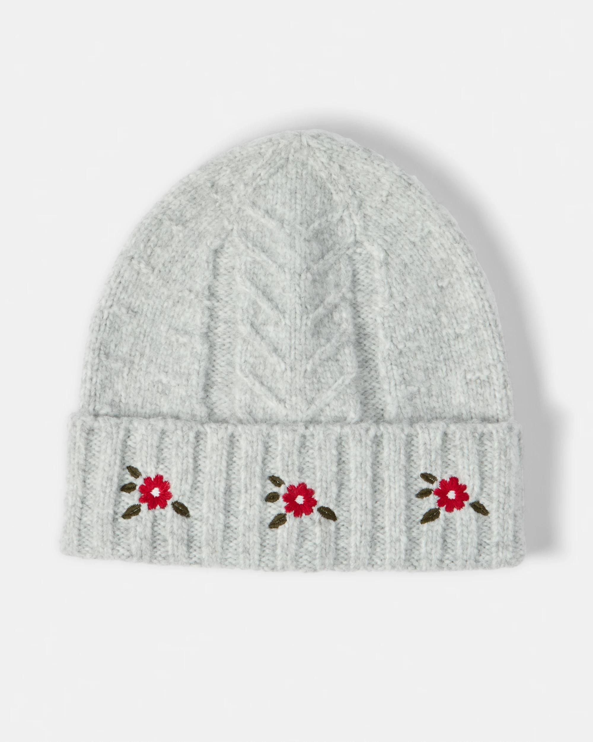 1 Embroidered Beanie Grey, 1 of 3