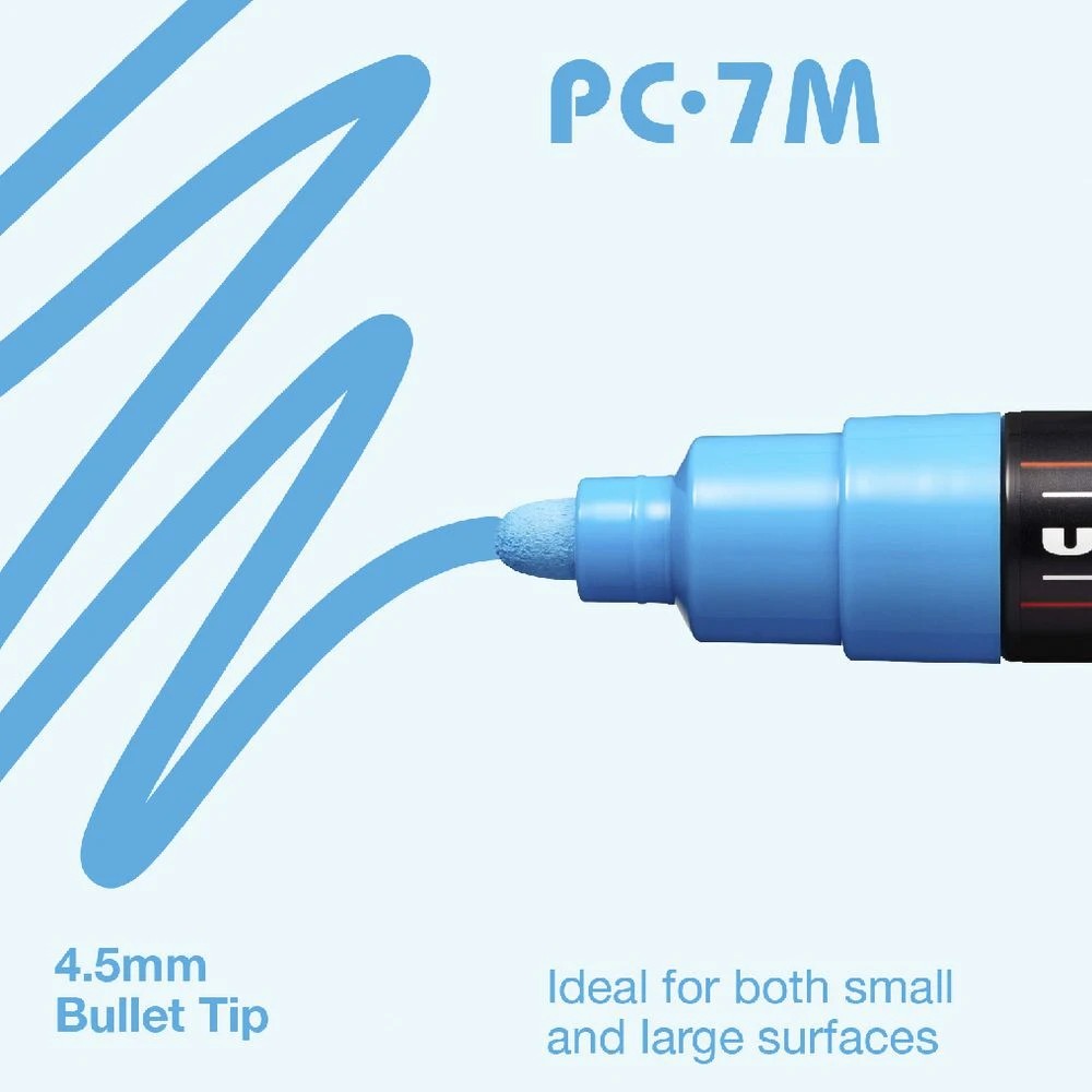 5 POSCA PC 7M Paint Marker Bright Yellow, 5 of 8