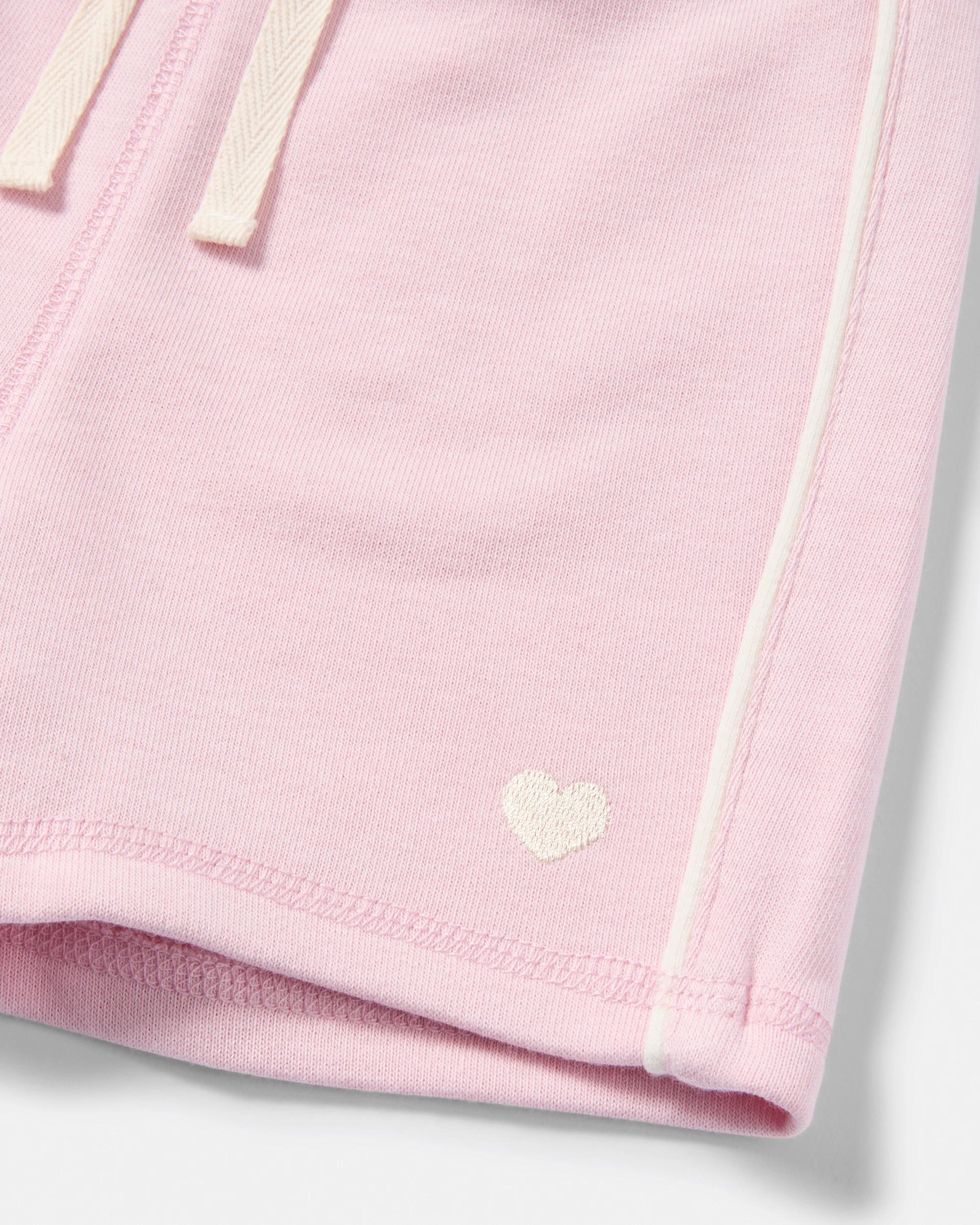 4 Australian Cotton Sporty Terry Shorts Pnk Heart, 4 of 4