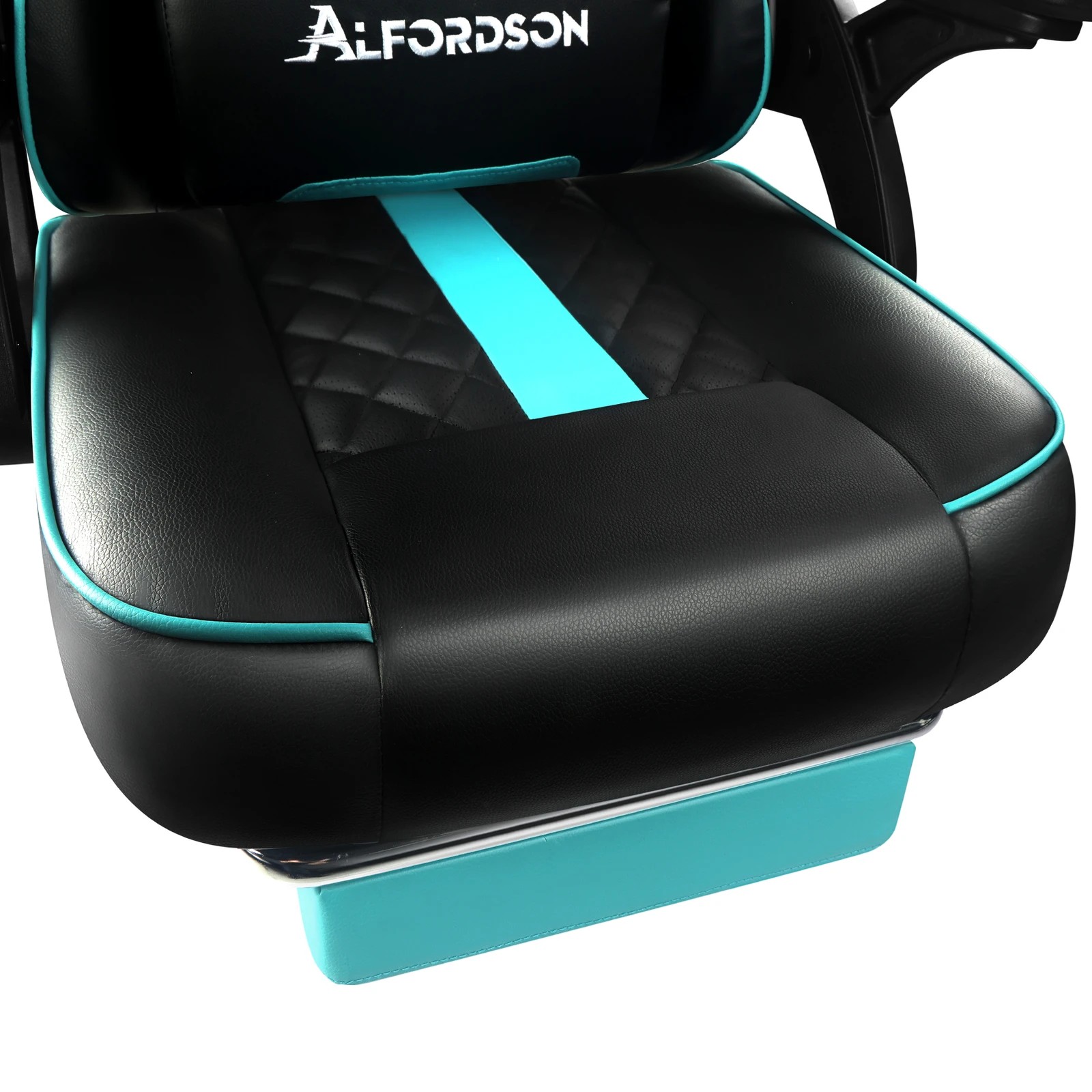 5 Alfordson Gaming Office Chair Massage Computer Footrest Leather - Cyan, 5 of 10