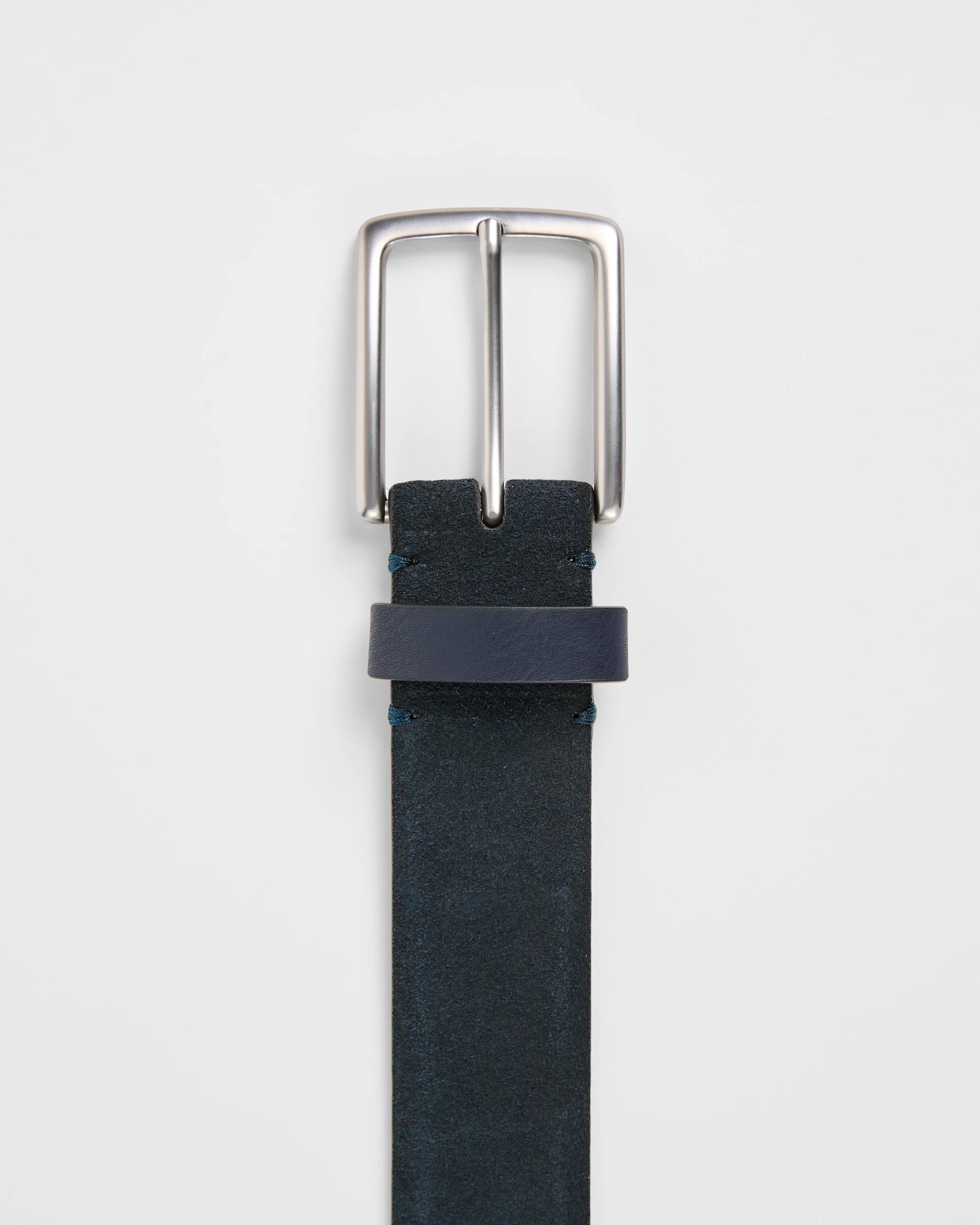 3 Target Man Premium Suede Leather Belt NAVY BLUE, 3 of 6