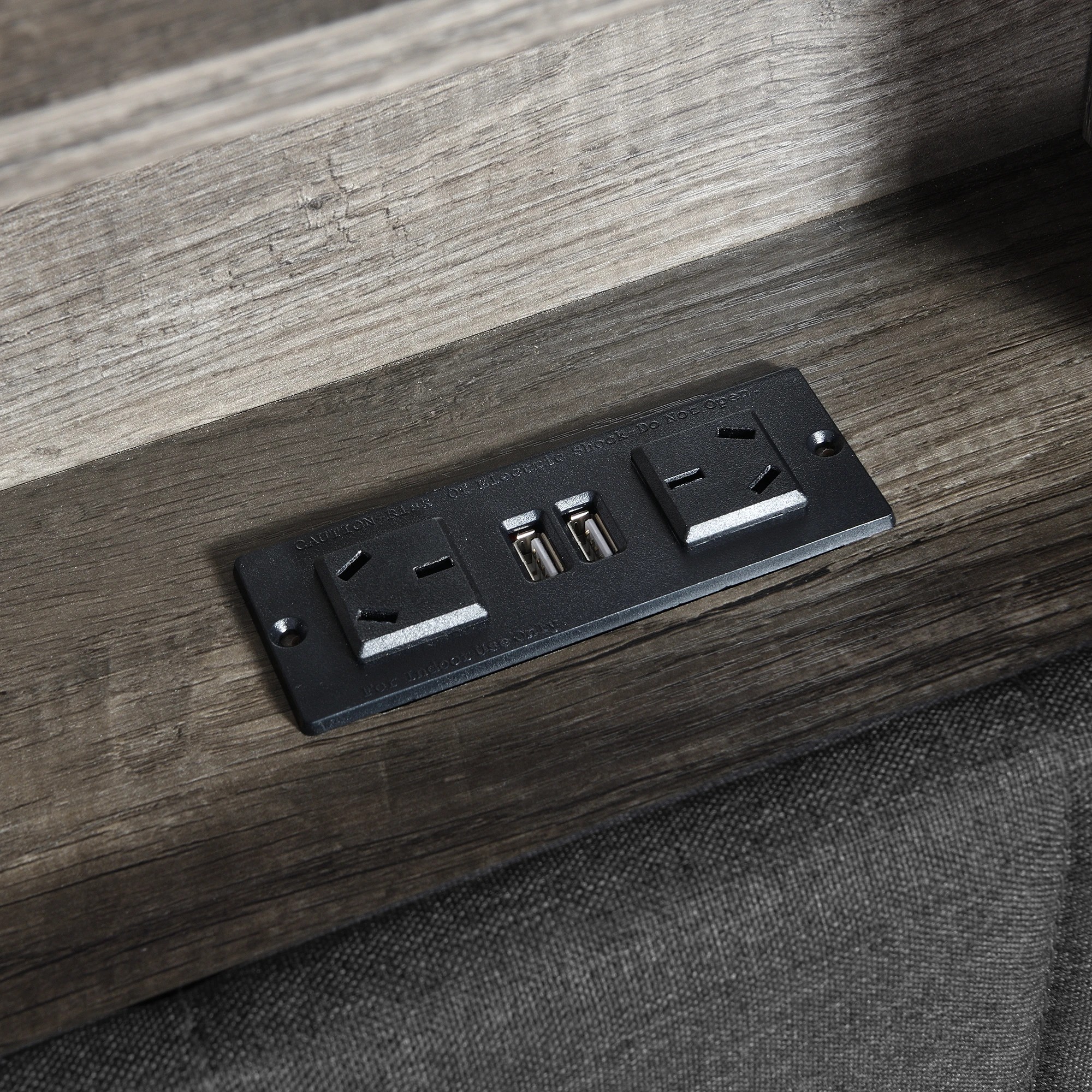 5 Levede Double Size Bed Frame Fabric with LED USB and Storage Bedhead, 5 of 9