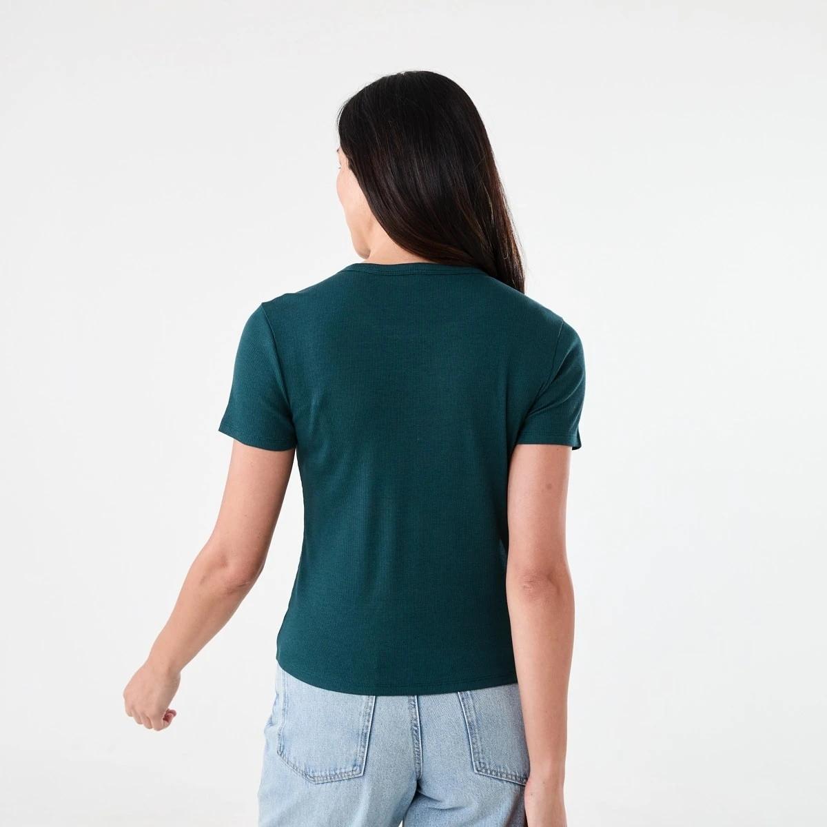 3 Short Sleeve Rib Crew Neck T-shirt KASON GREEN, 3 of 5