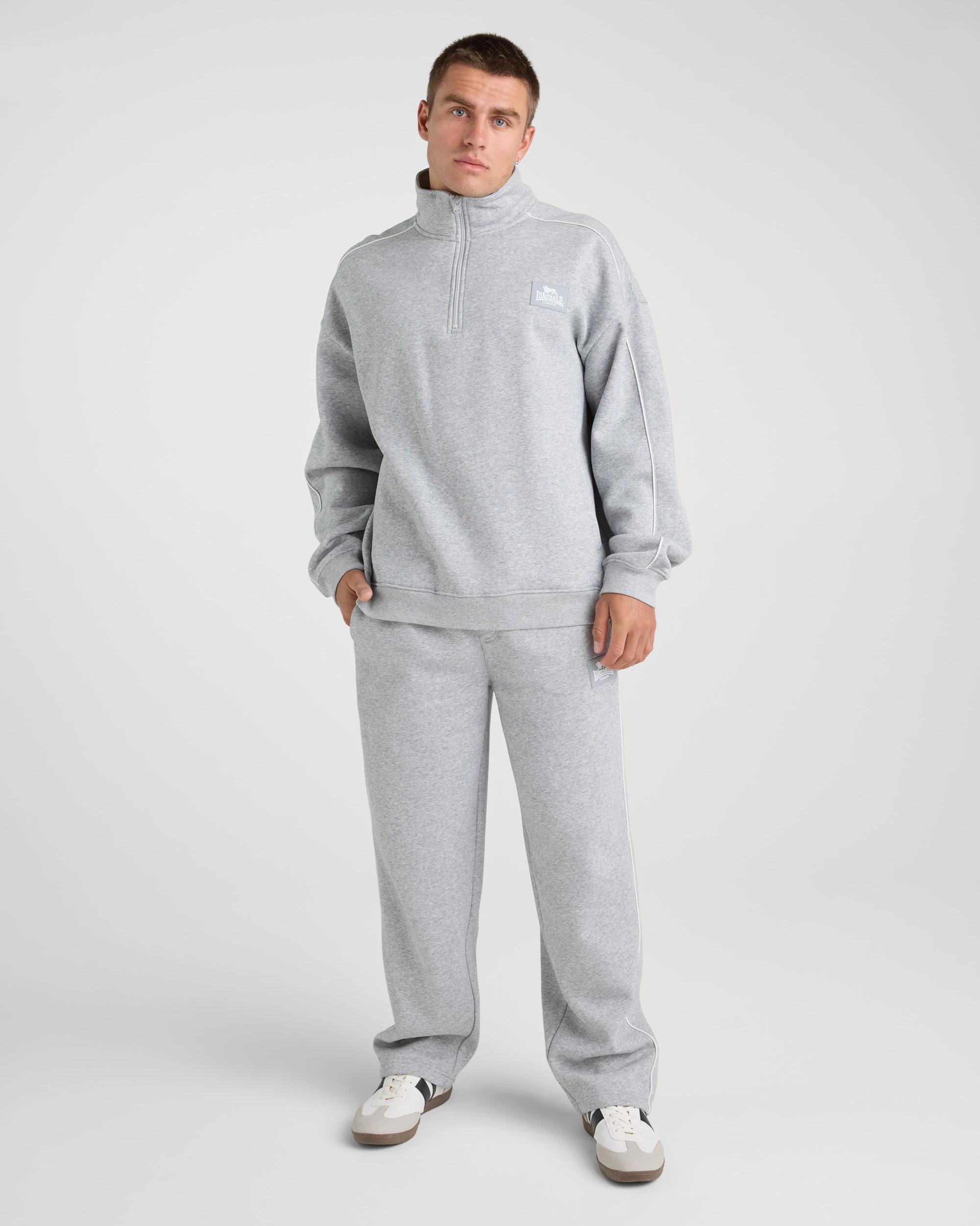 5 Lonsdale London Relaxed Sport Quarter Zip - Grey Marle GREY MARLE, 5 of 5