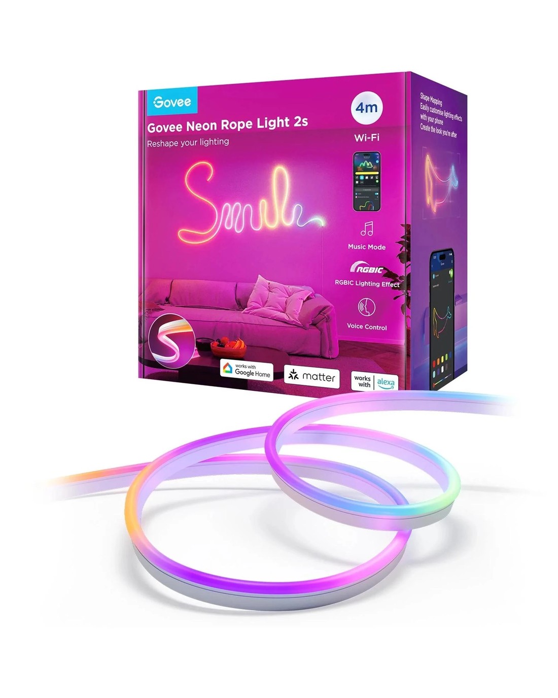 Govee Neon Rope Light 2S 4M - Multi - Kmart