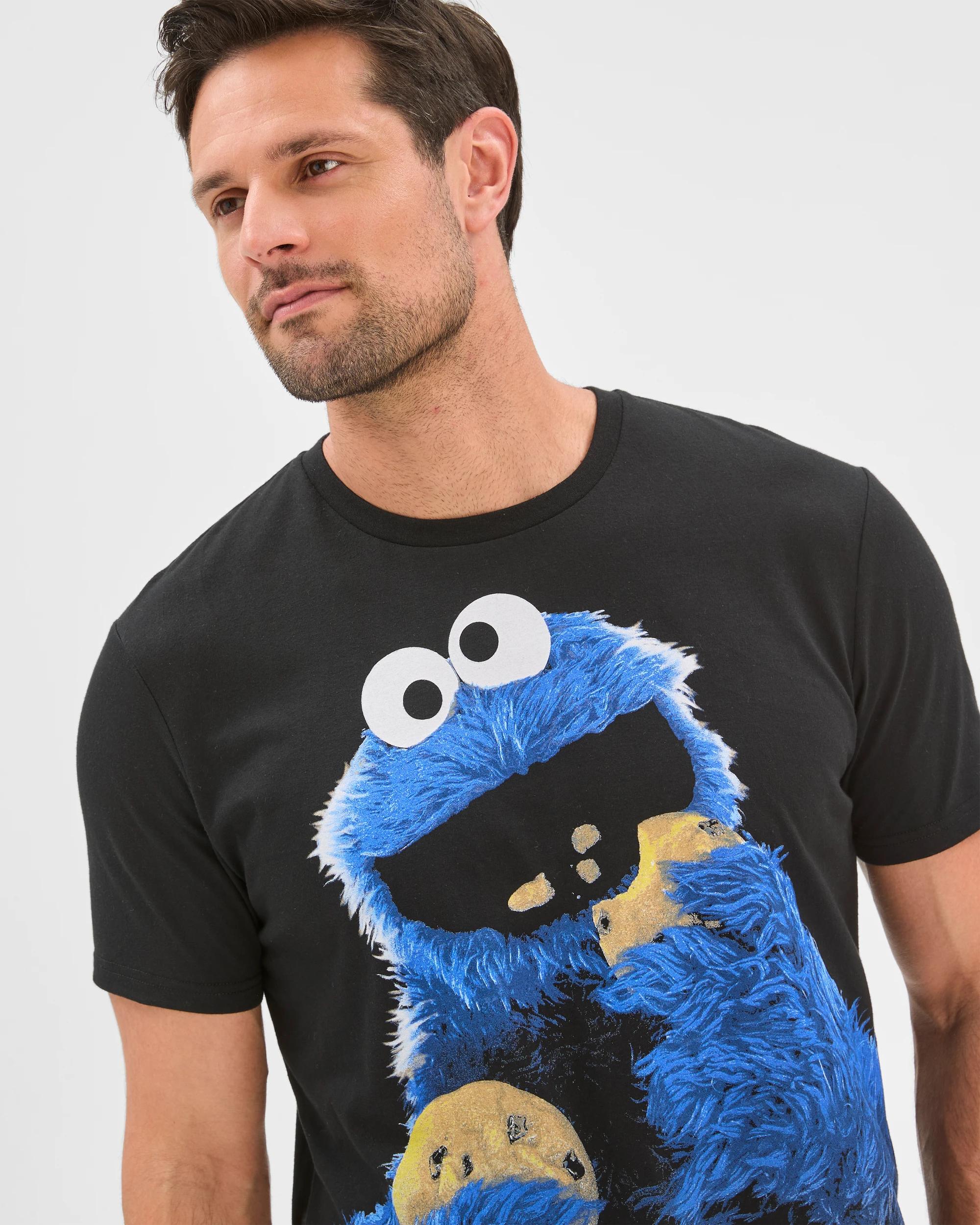 3 Sesame Street Top and Shorts Pyjama Set BLACK COOKIE MONSTER, 3 of 6