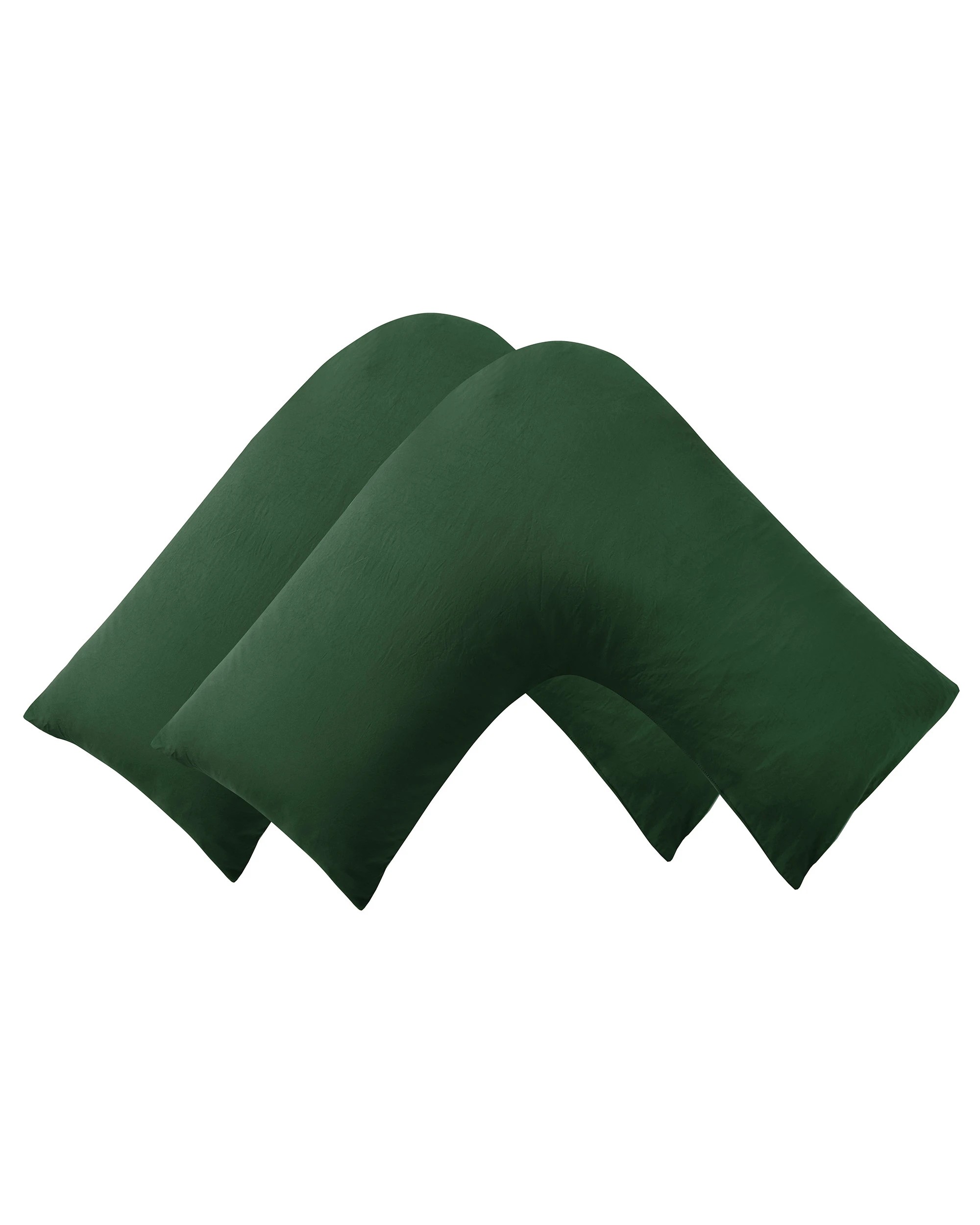 2 Dreamaker Superfine Washed Microfibre V-Shape Pillowcase Twin Pack - Hunter Green, 2 of 5