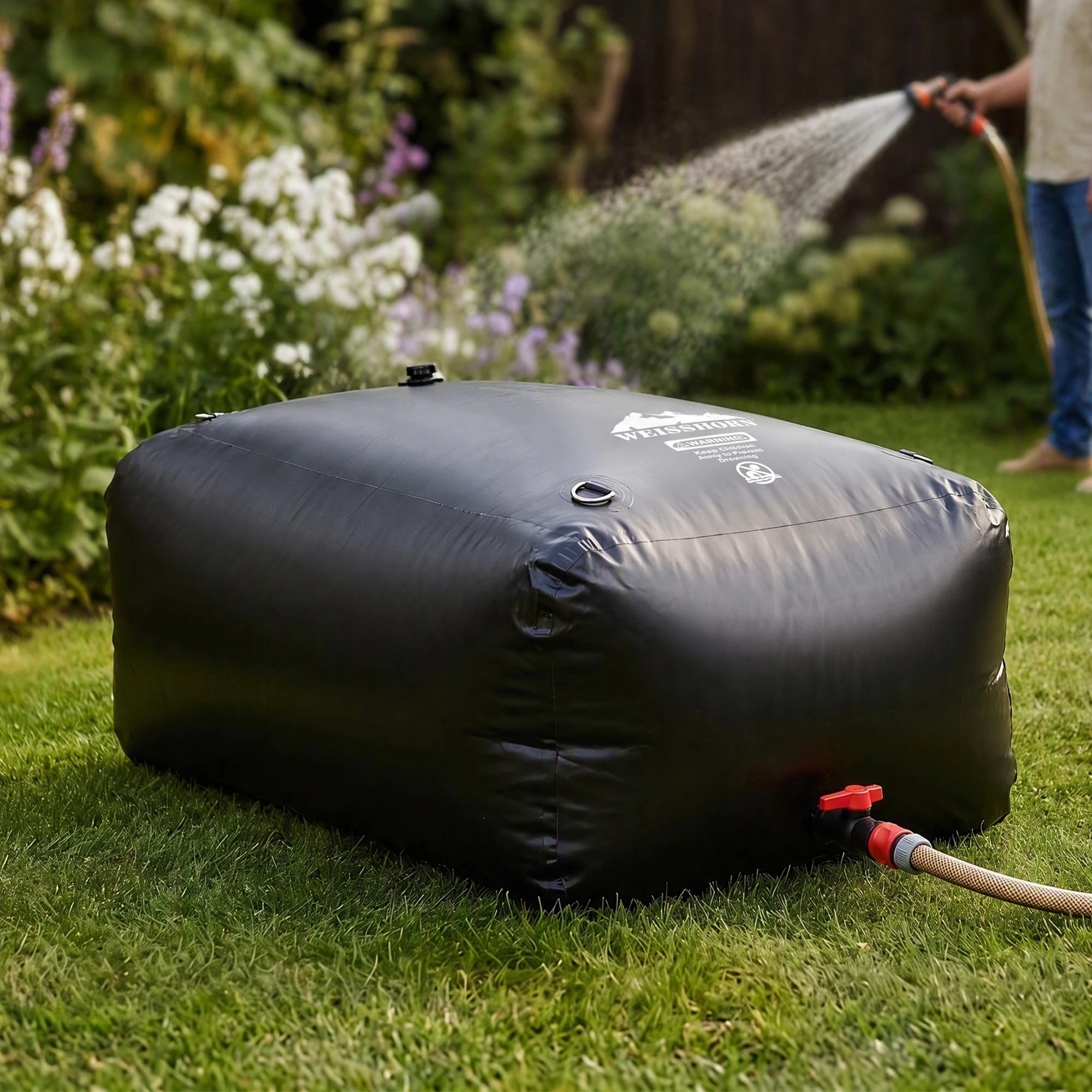 9 Weisshorn 1000L Water Bladder Bag Portable Large Storage Tank Container Camping Outdoor - Black, 9 of 9