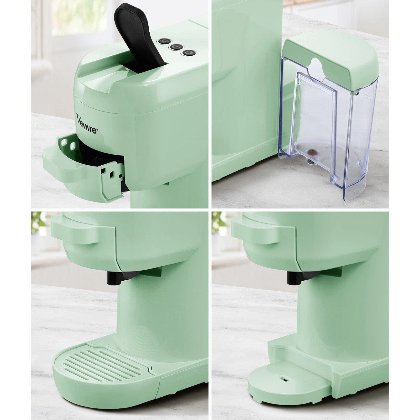 4 Vevare Capsule Coffee Machine 19 Bars 3in1 Nespresso/Dolce-Gusto Maker - Green, 4 of 5