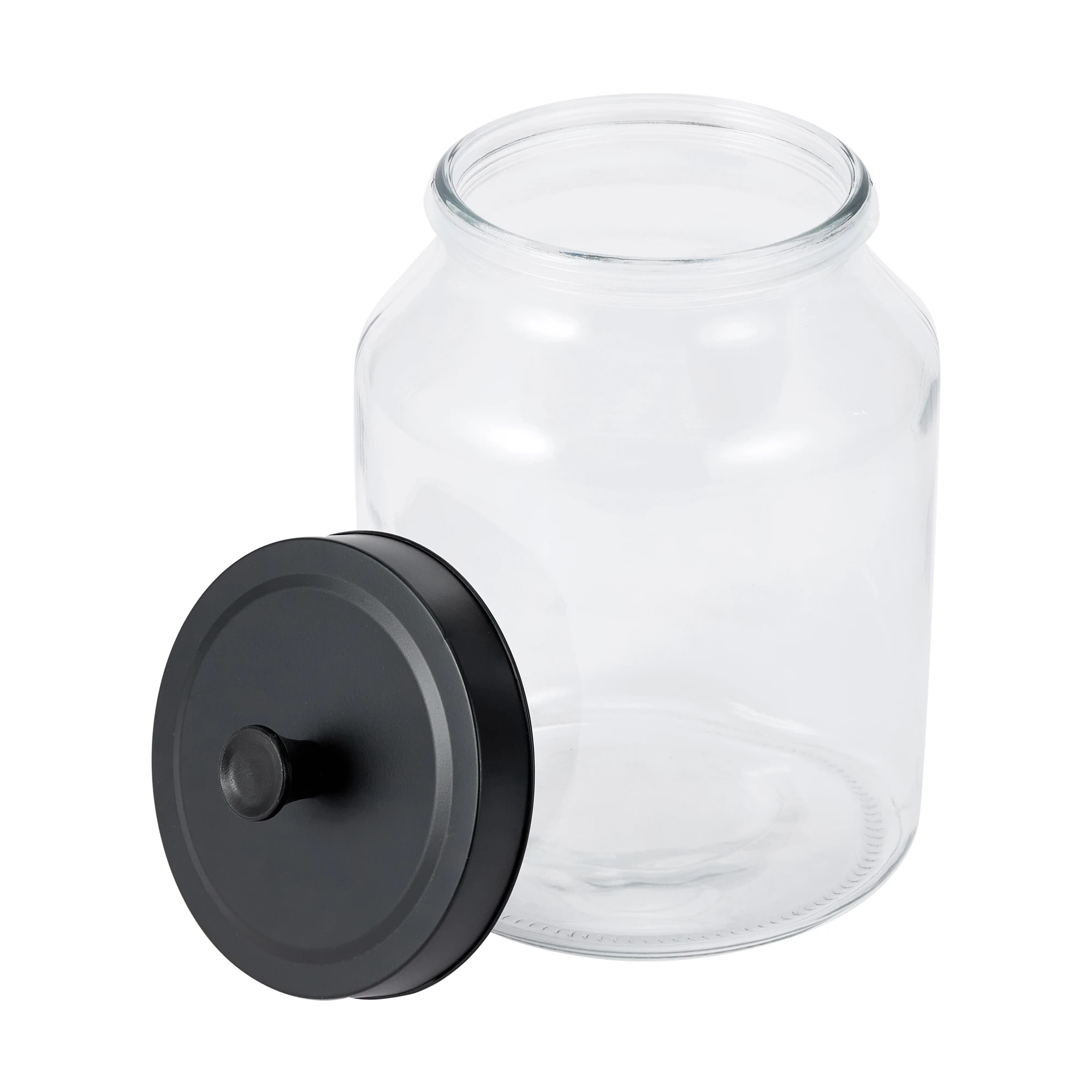 2 3.2L Glass Jar with Black Metal Lid, 2 of 3
