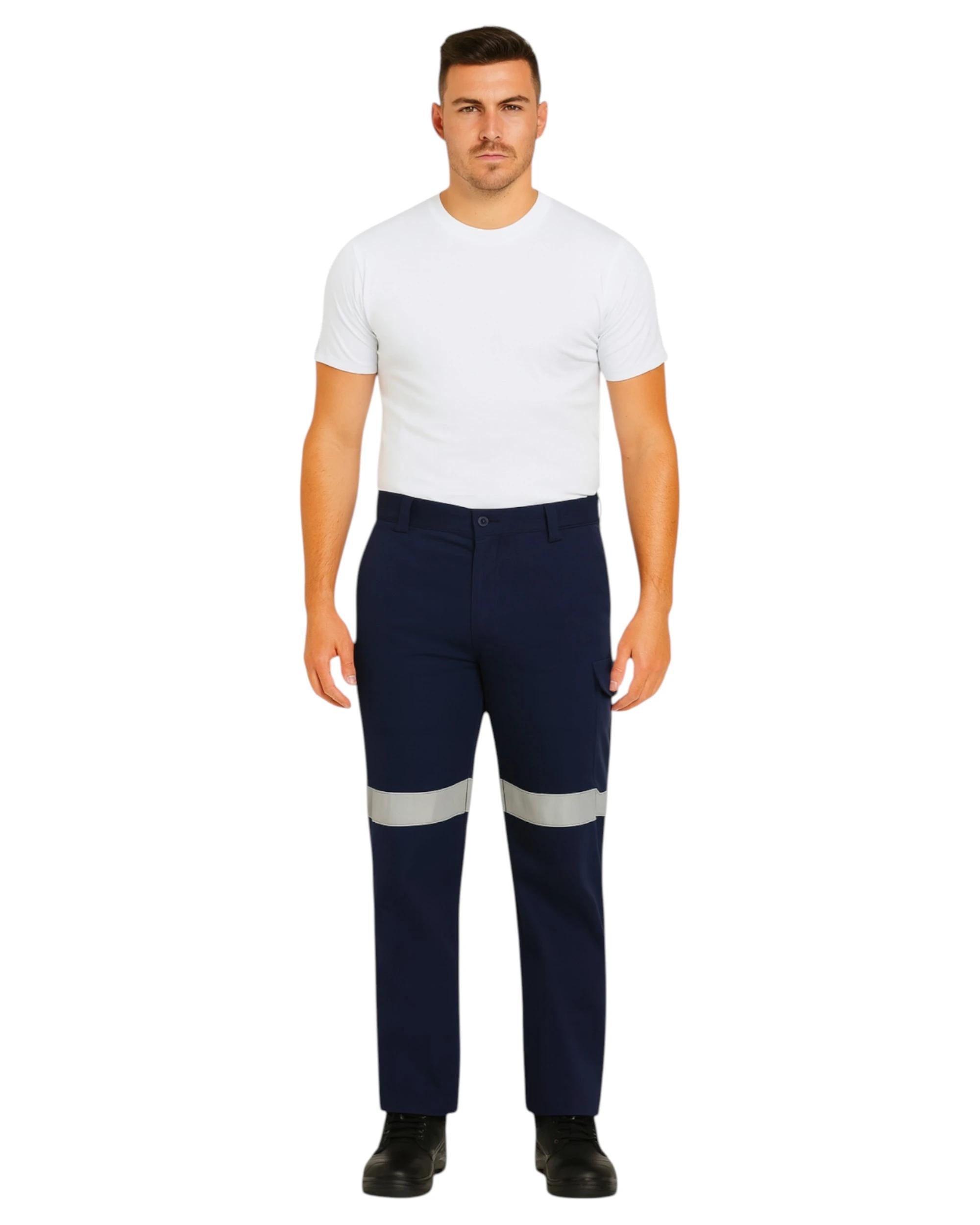 2 Hard Yakka 3 Pack Mens Basic Drill Cargo Pant Cotton Pants With Tape NAVY, 2 of 6