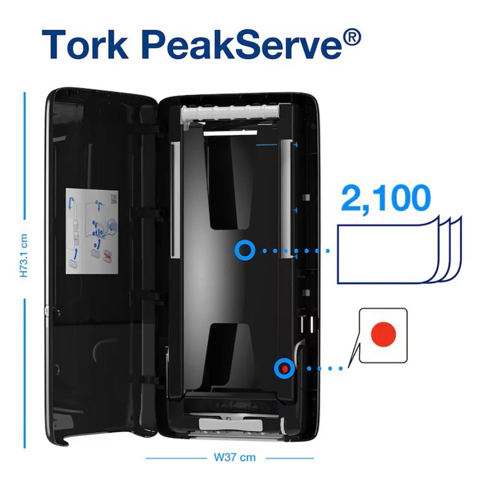 4 Tork Peakserve Continuous Towel Dispenser H5 Black, 4 of 5