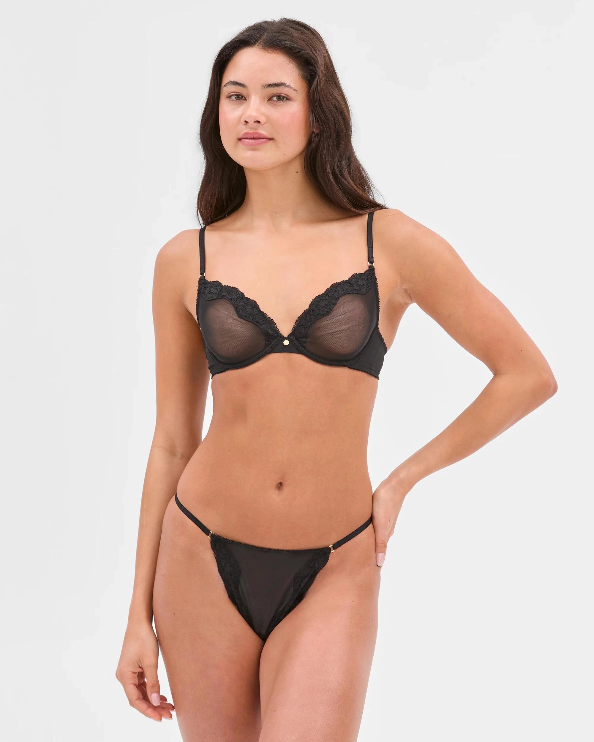 1 Kylie Mesh G-String Briefs - Lily Loves BLACK, 1 of 3