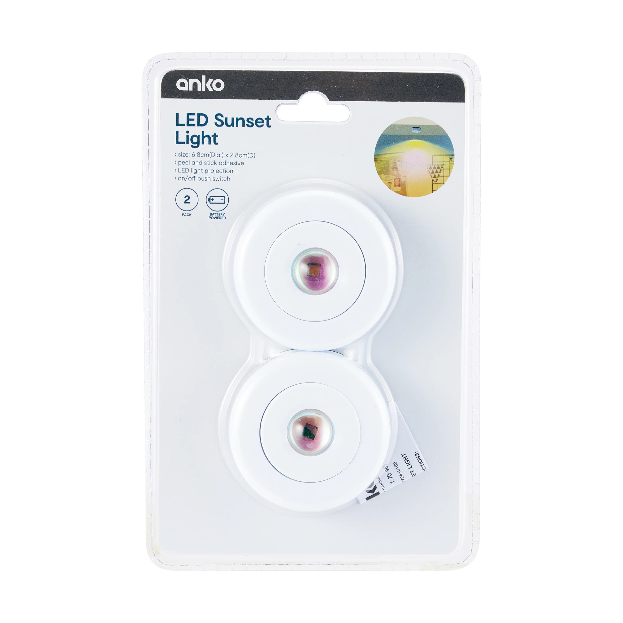 7 2 Pack LED Sunset Projection Touch Lights, 7 of 7