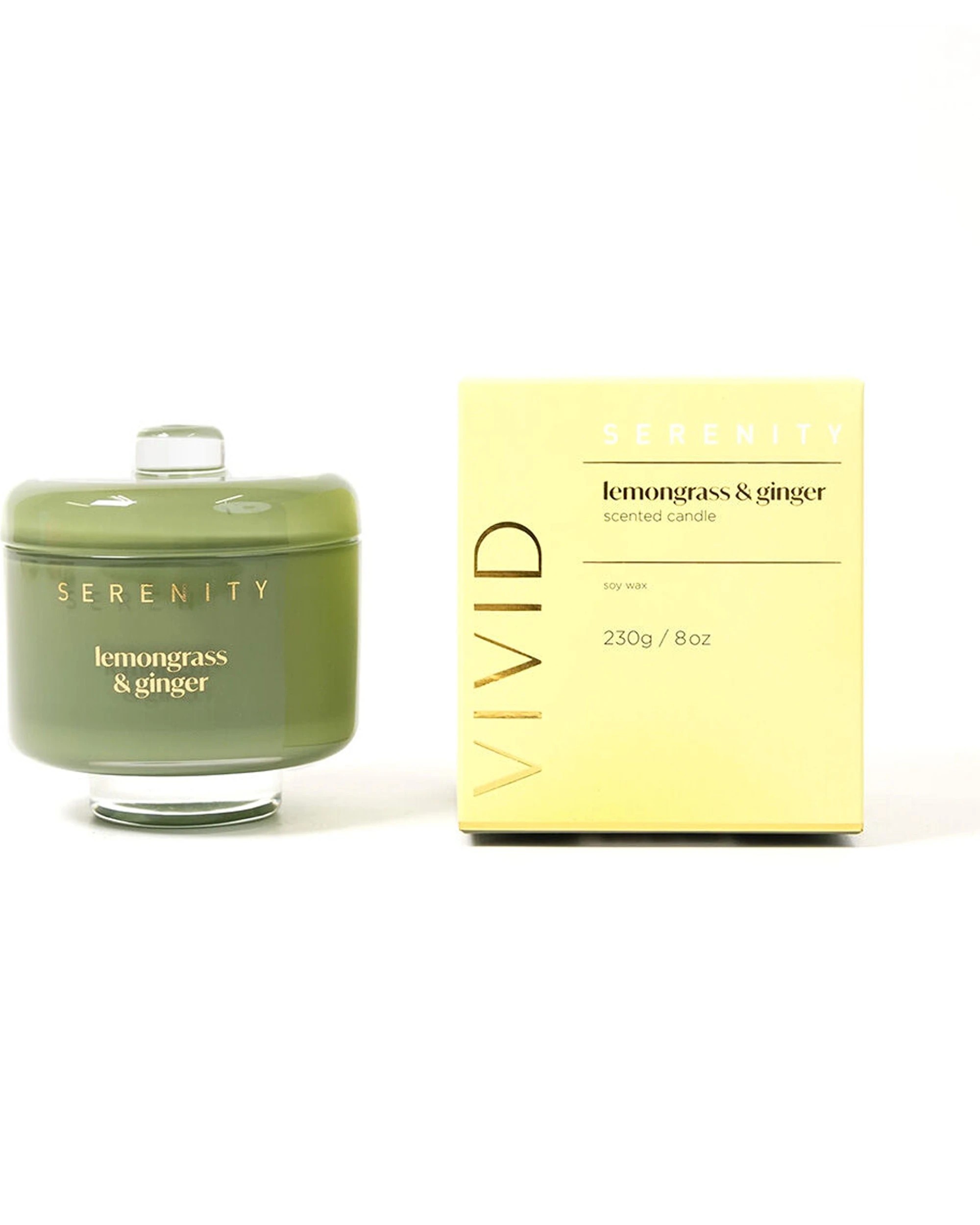 2 Serenity 2PK Vivid Candle Lemongrass and Ginger Home Fragrance 230g - Green, 2 of 2