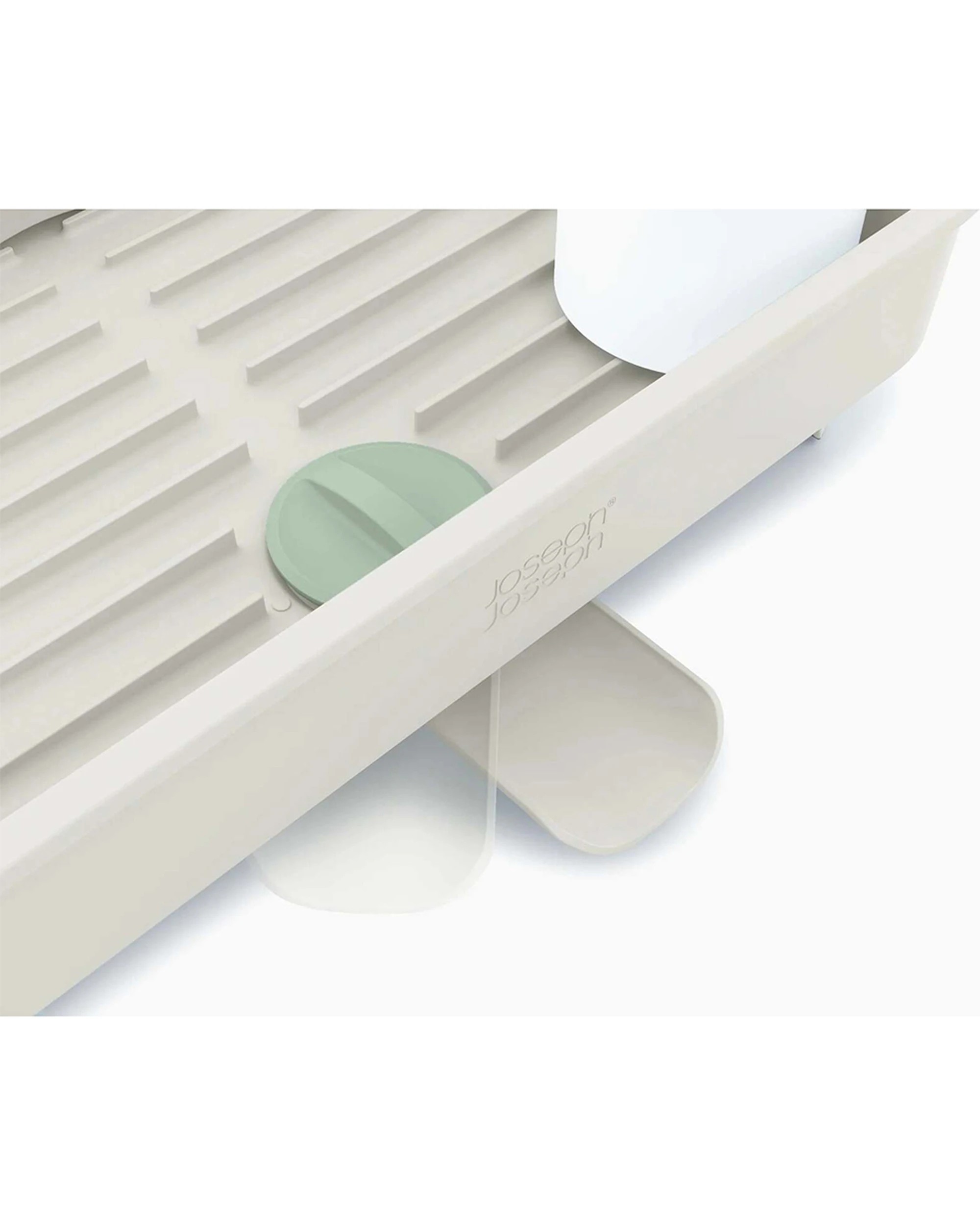 4 Joseph Joseph Extend Dish Rack 53cm With Plug And Movable Cutlery Drainer Light Stone Sage - Multi, 4 of 5