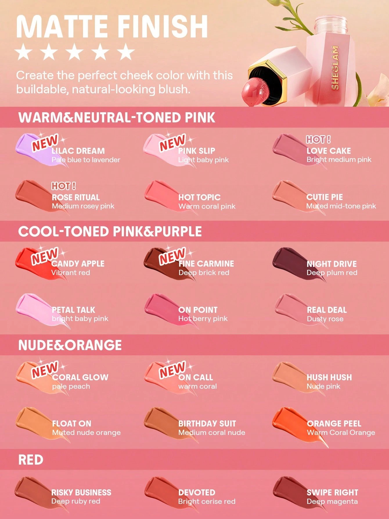 5 SHEGLAM Colour Bloom Liquid Blush Matte Finish - Swipe Right, 5 of 6
