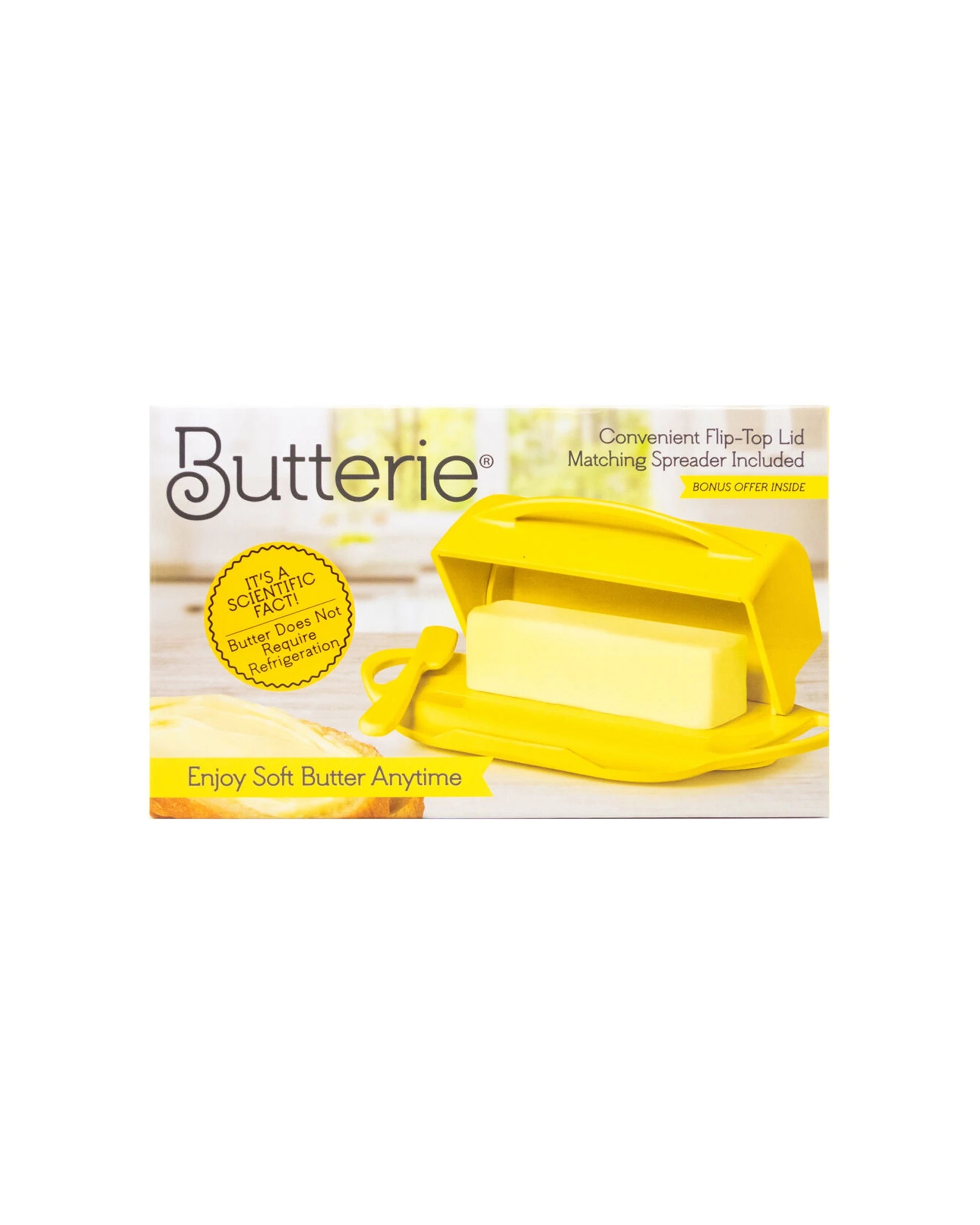 6 Butterie Flip Top Butter Dish Kitchen Storage 250g Capacity - Yellow, 6 of 7