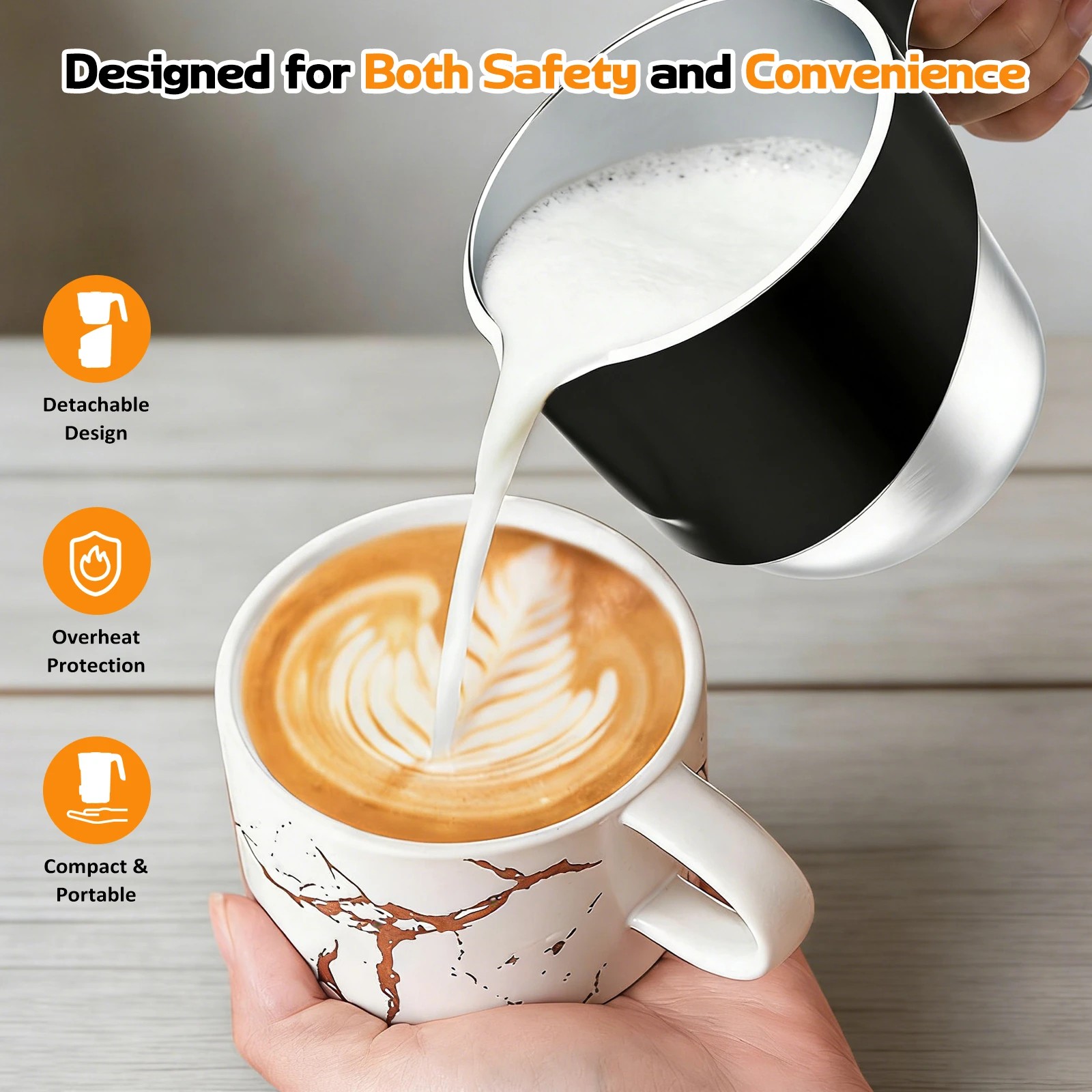 5 Advwin Electric Milk Frother, 4-IN-1 Milk Foam Frother & Warmer with 600ml Milk Jug, 5 of 7