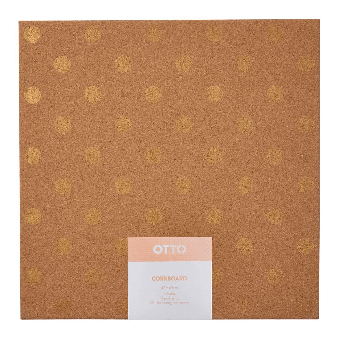 1 Otto Square Corkboard 43 x 43cm Gold Spots, 1 of 5